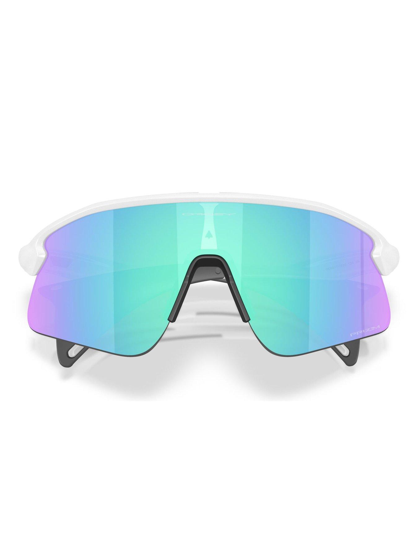  image of oakley-stunt-devil-rectangle-sunglasses-matte-white