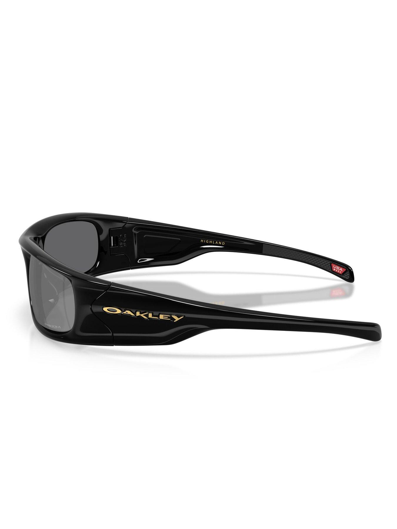 back image of oakley-highland-rectangle-sunglasses-black