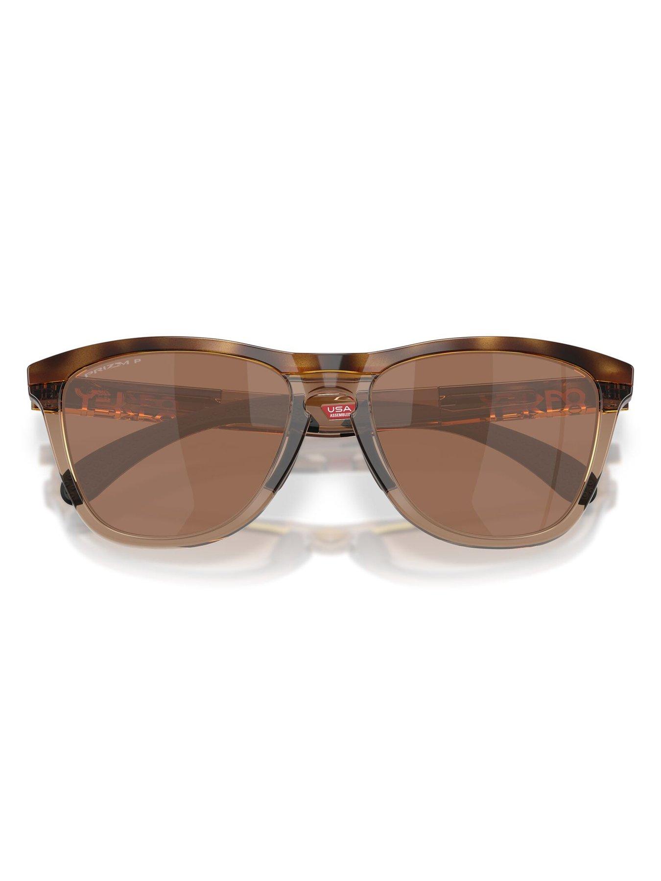 image of oakley-frogskins-range-xl-round-sunglasses-brown