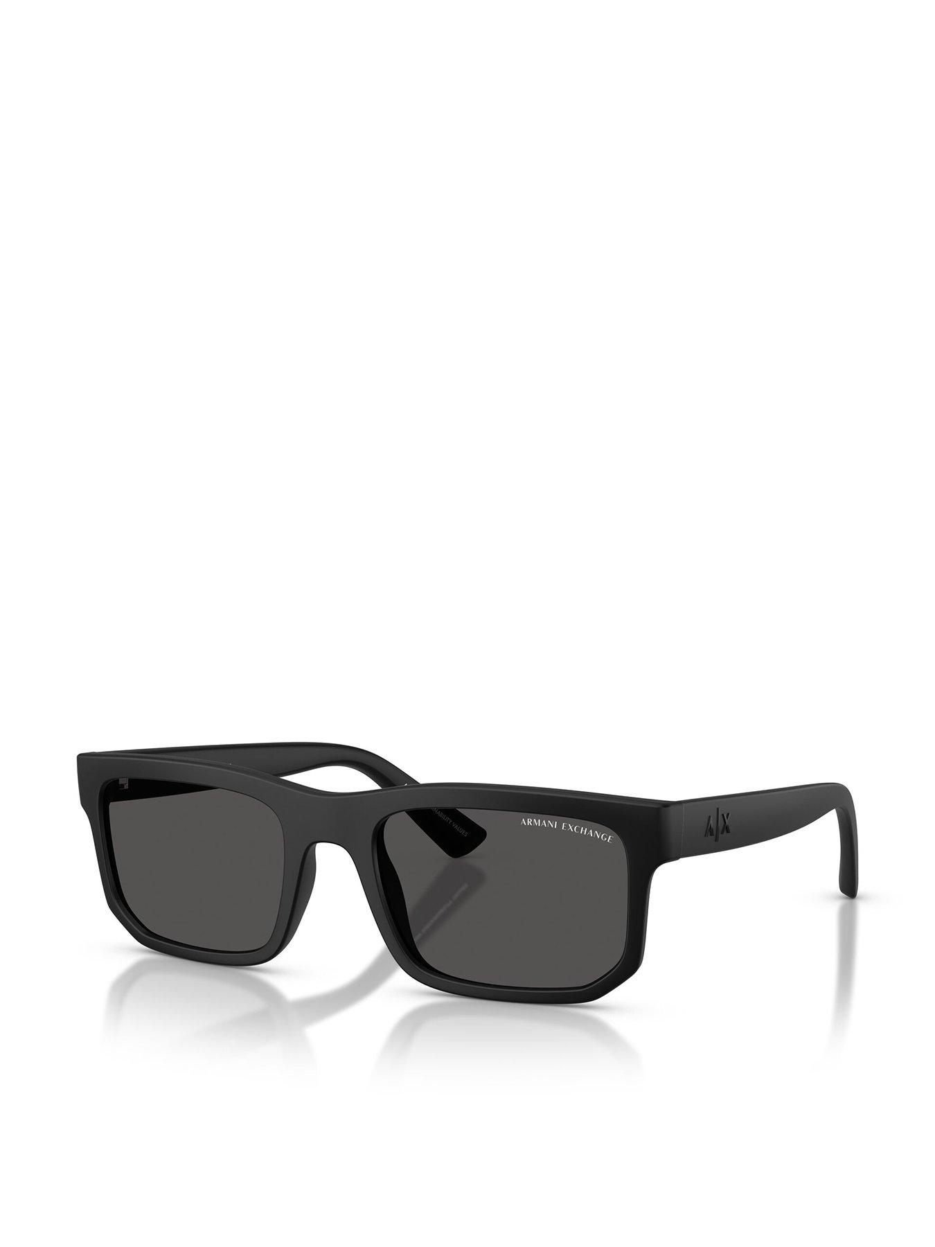 front image of armani-exchange-0ax4165s-square-sunglasses-black