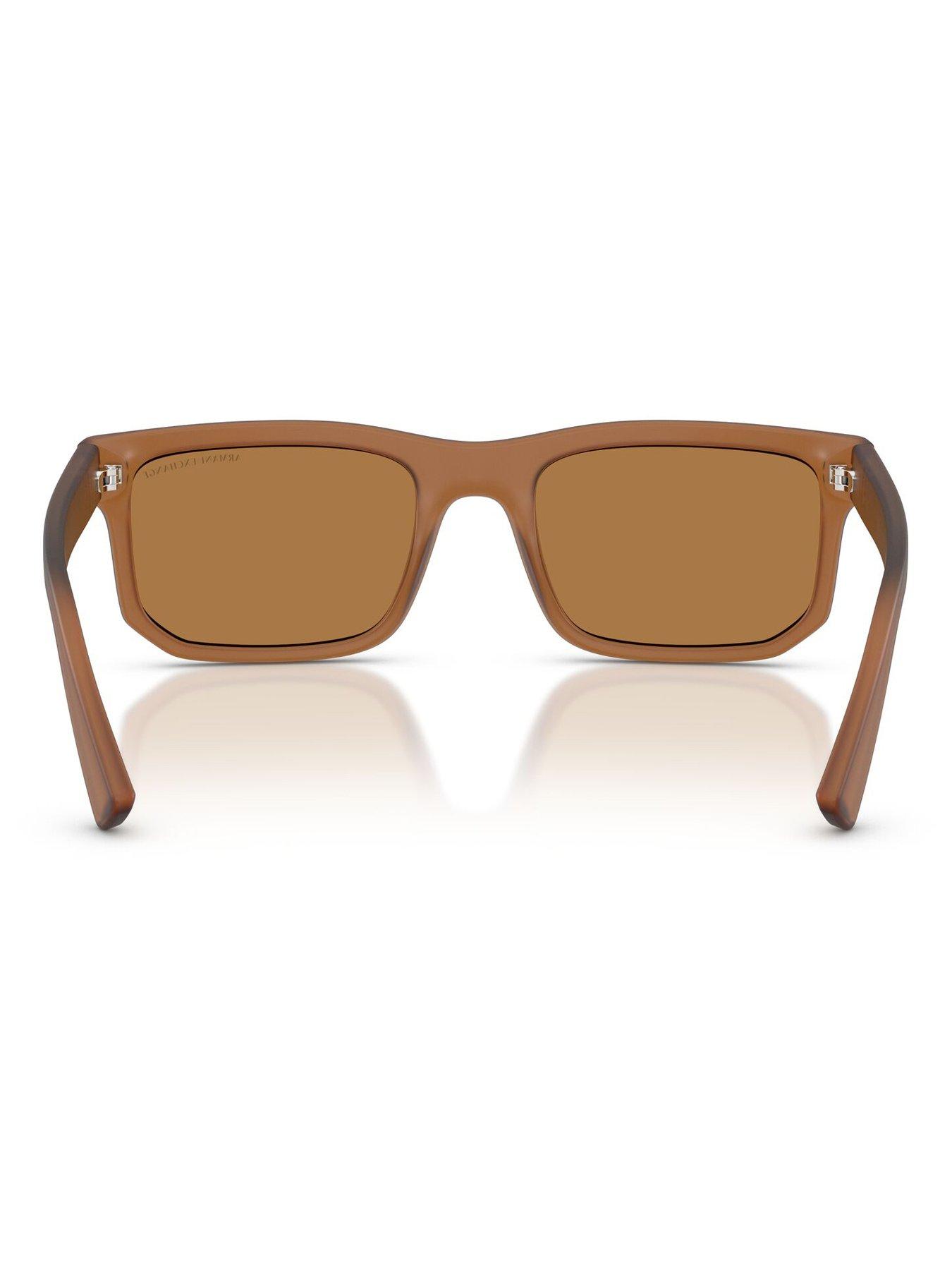  image of armani-exchange-0ax4165s-square-sunglasses-brown