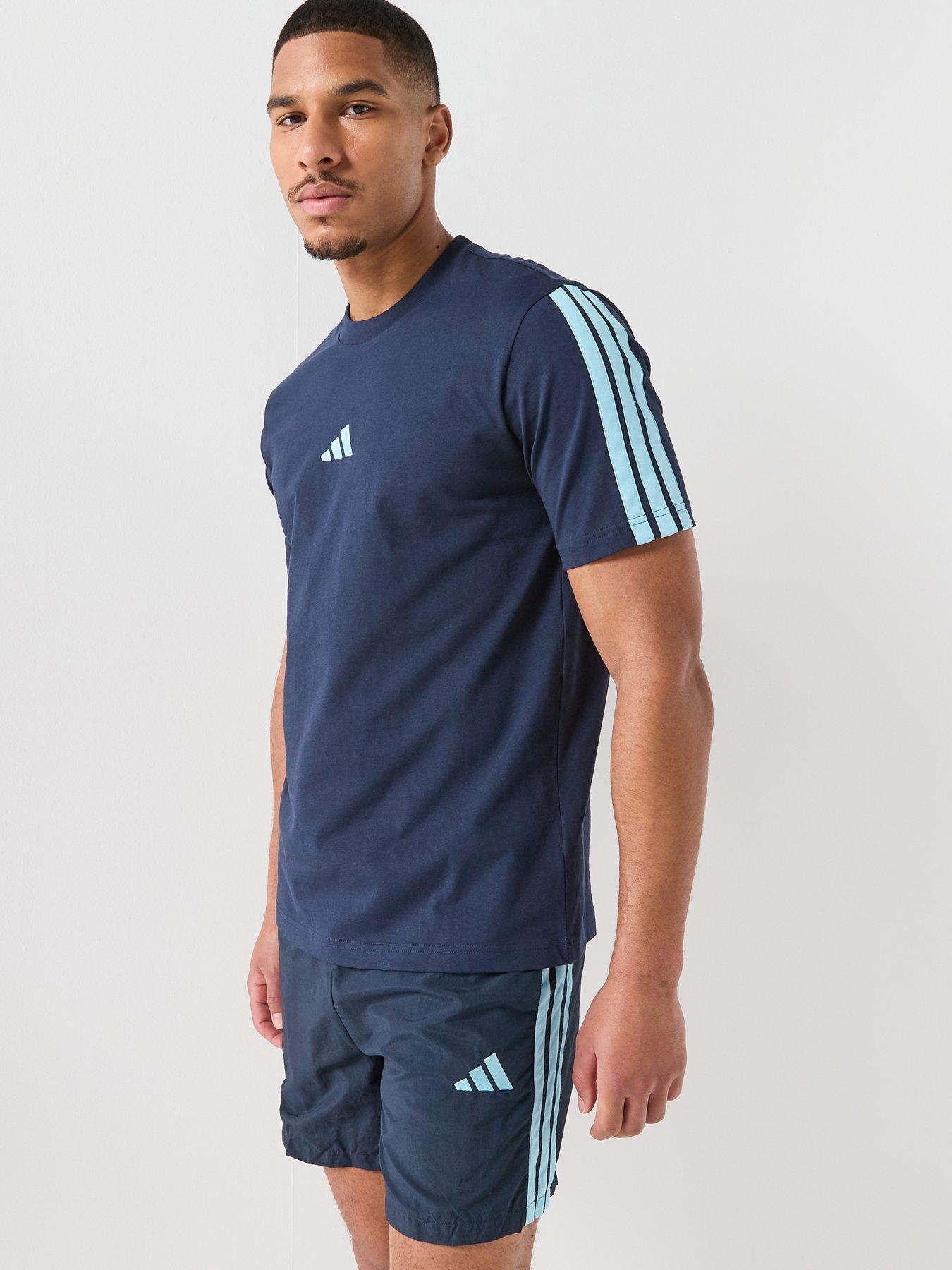 adidas Sportswear Men's Essentials Three Stripes Single Jersey T-Shirt - Blue