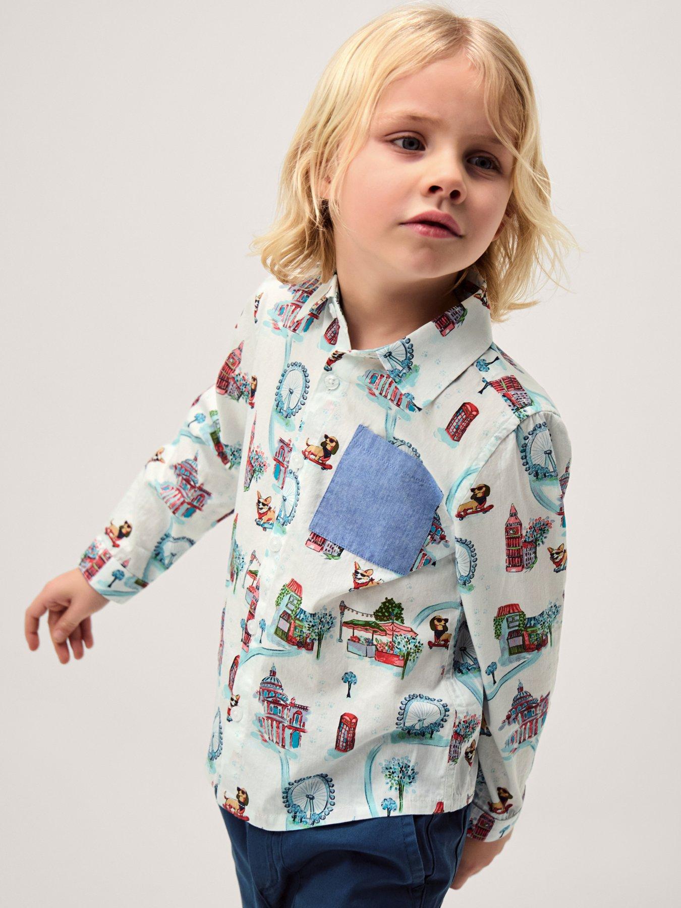 Monsoon Boys London Shirt With Pocket - White