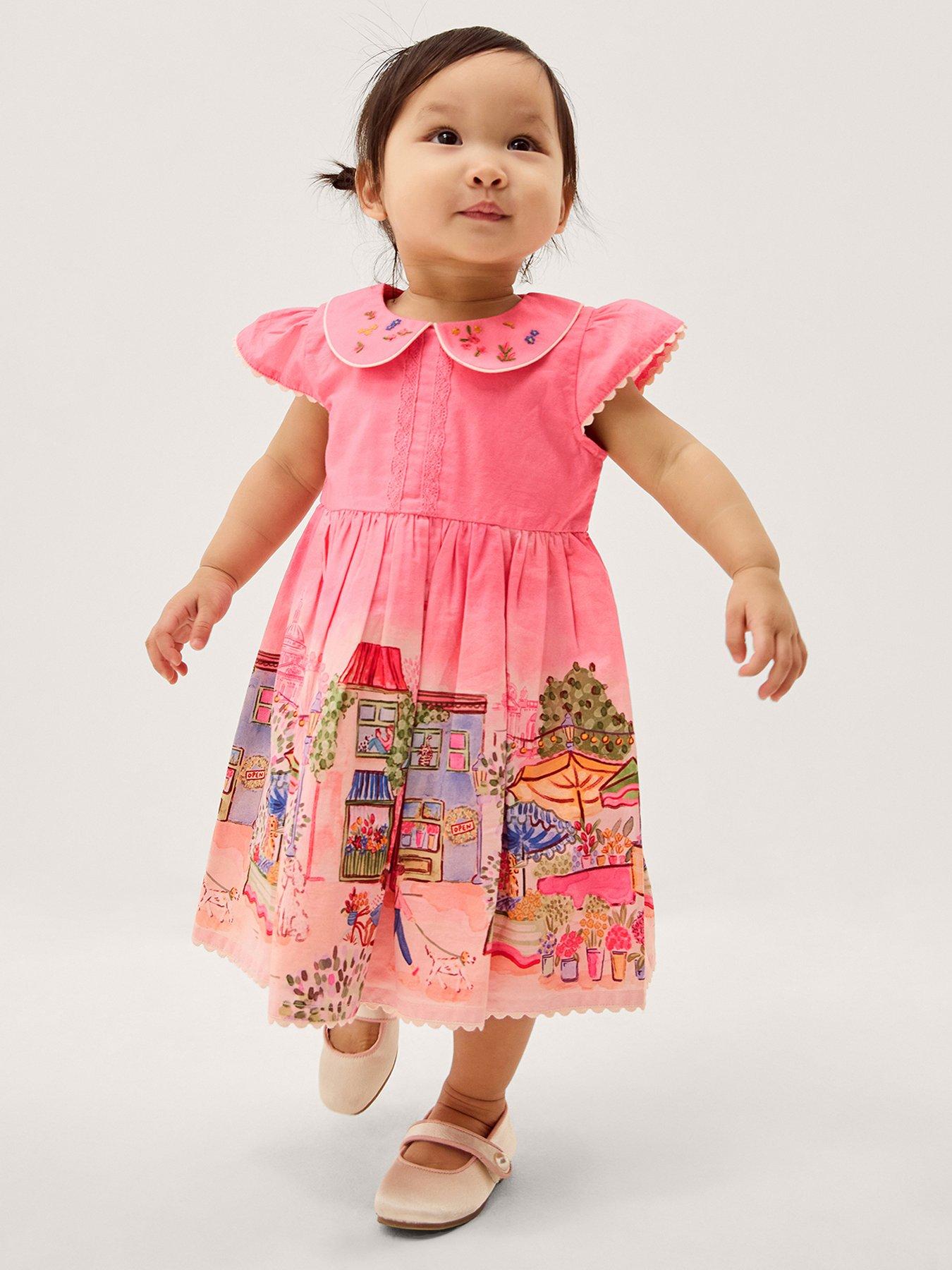 Monsoon Baby Girls London Dress  &  Knickers - Pink