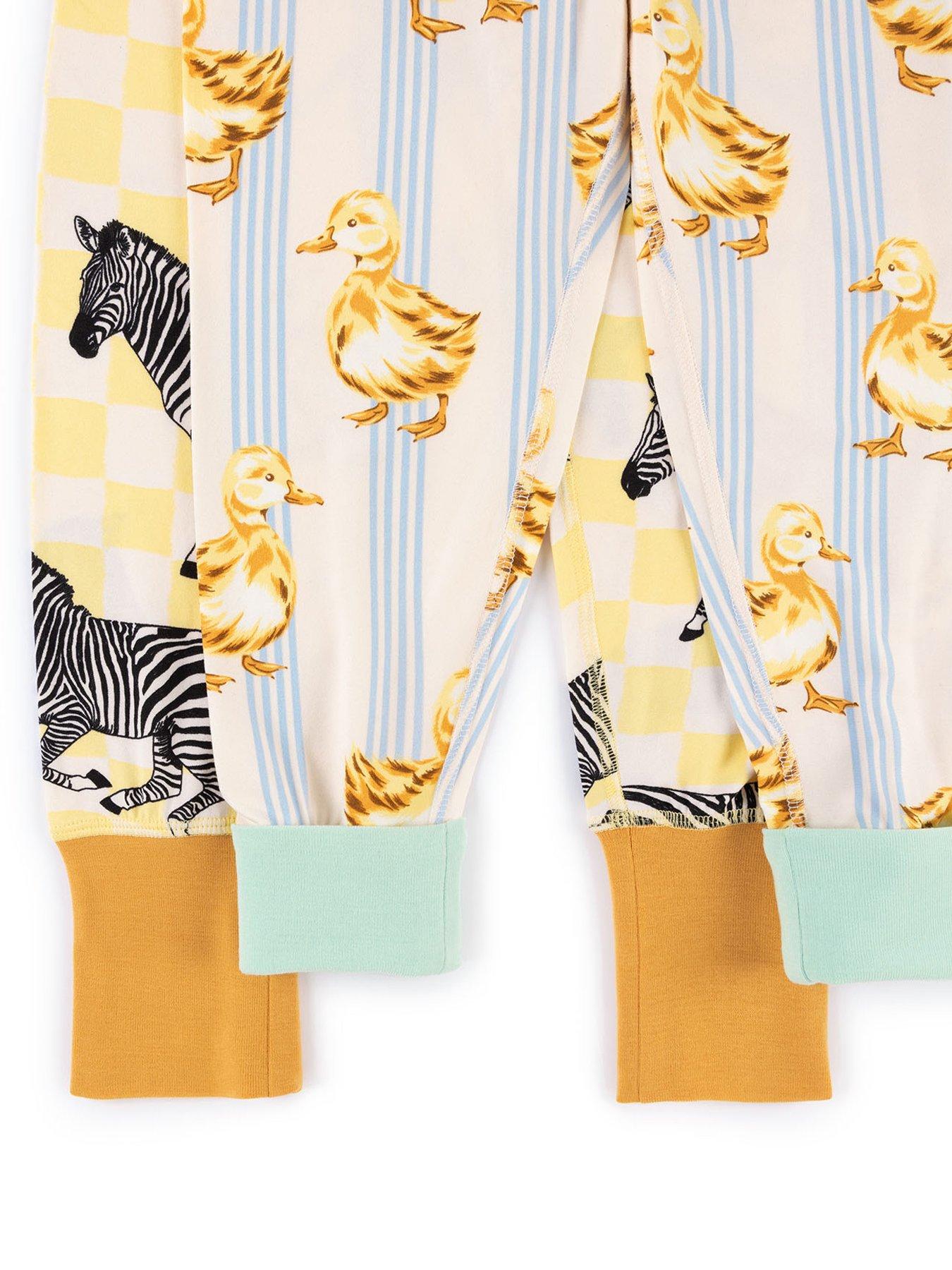 CHELSEA PEERS Kids 2 Pack Duck / Zebra Print Pyjamas - Yellow | Littlewoods