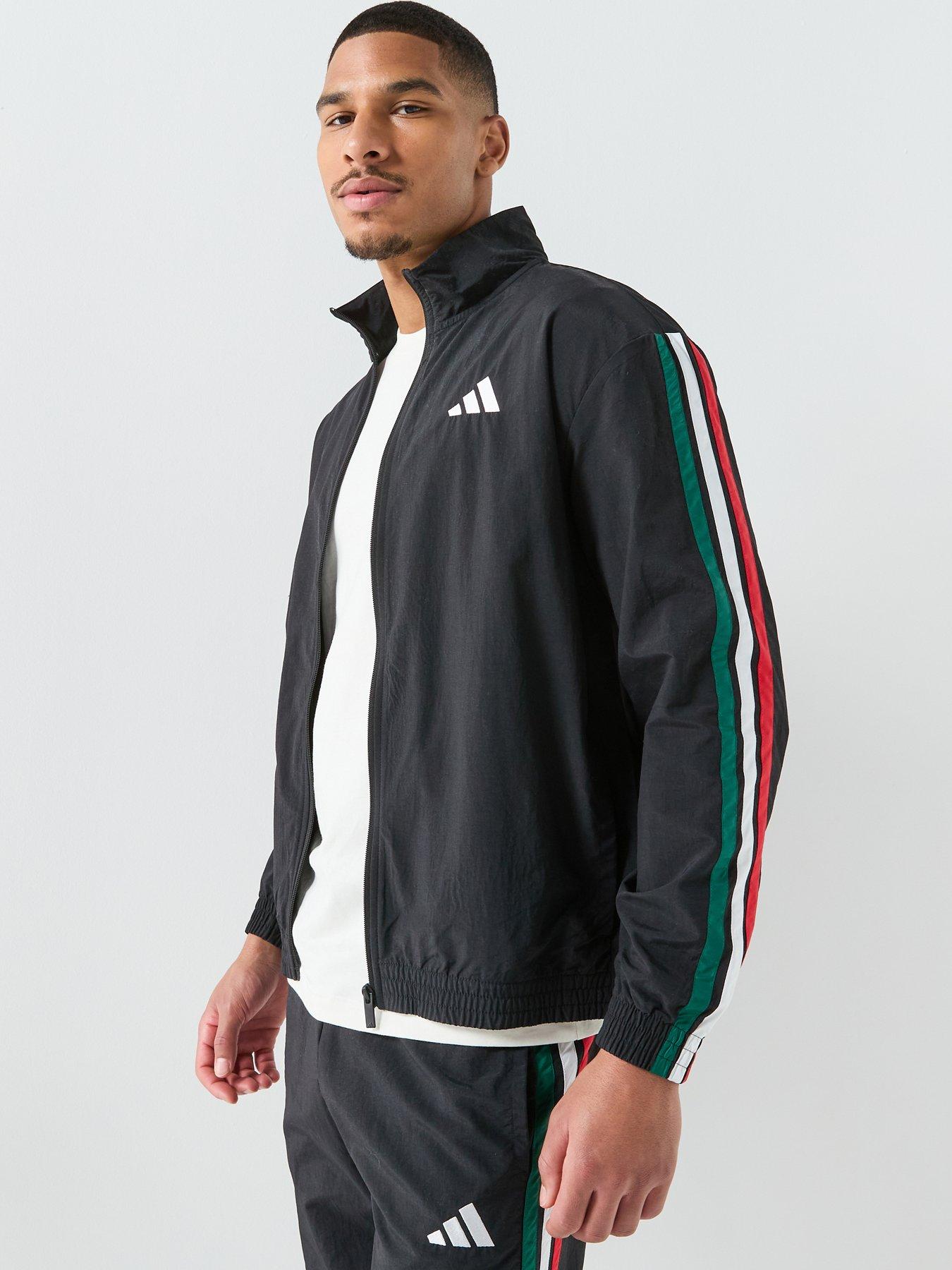 adidas Sportswear Men's Essentials 3 Stripes Woven Tracksuit Top - Black
