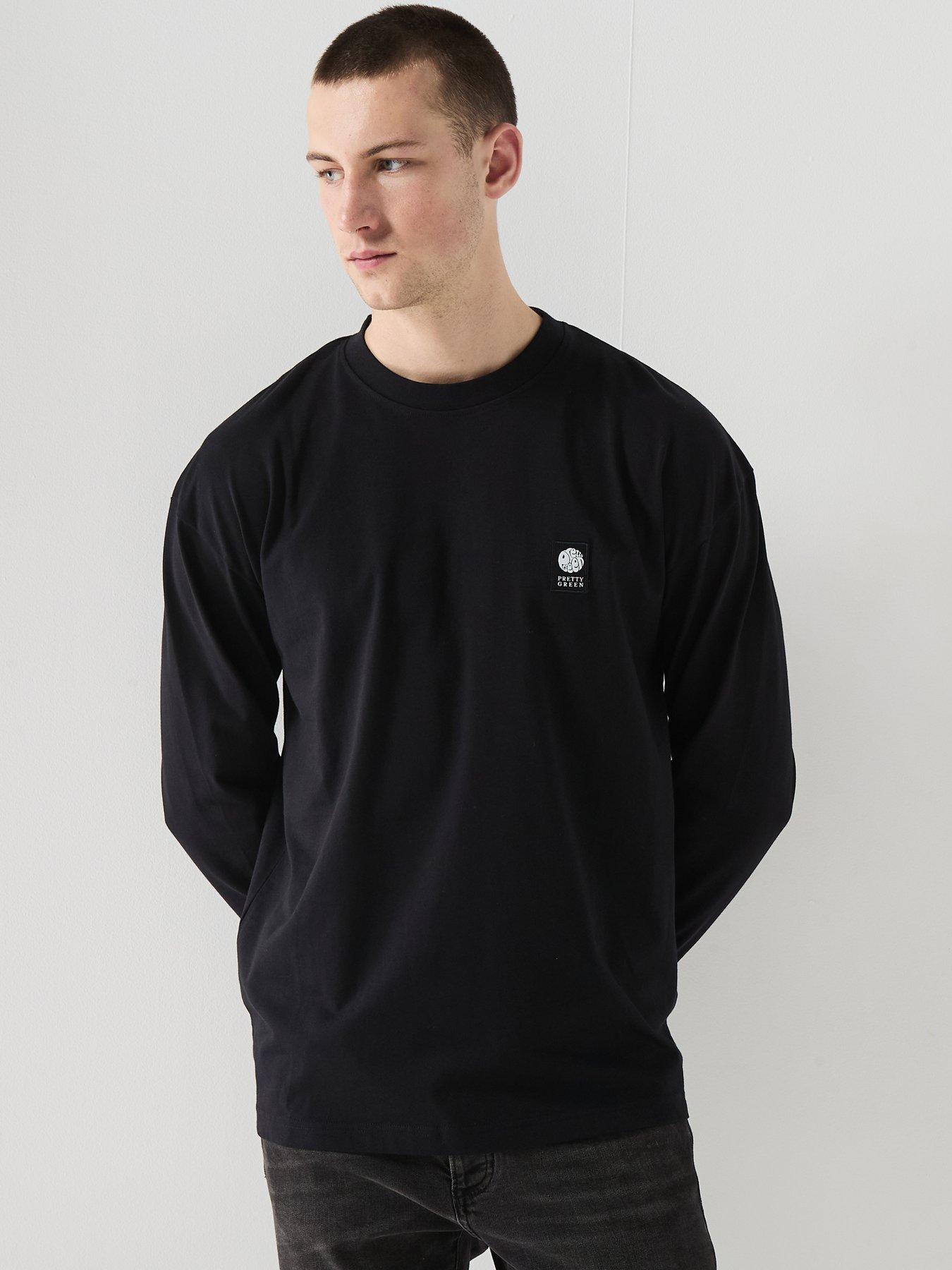 Pretty Green Brennan Long Sleeve T-shirt - Black