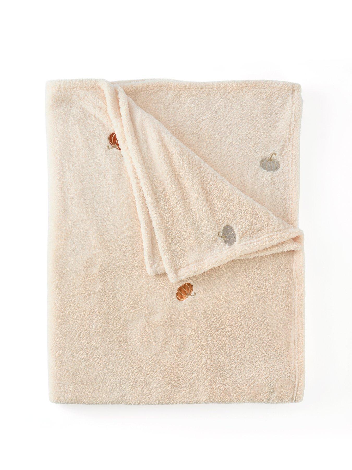 Image 2 of 7 of The Very Collection Pumpkin Embroidered Fleece Throw