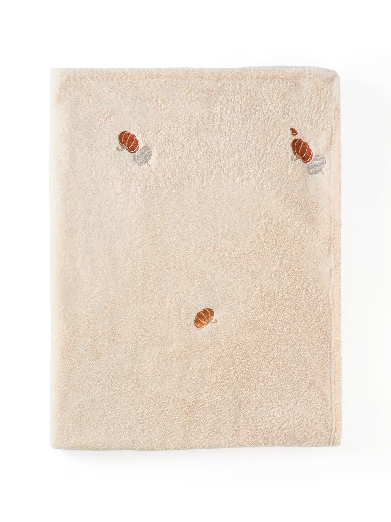 Image 3 of 7 of The Very Collection Pumpkin Embroidered Fleece Throw