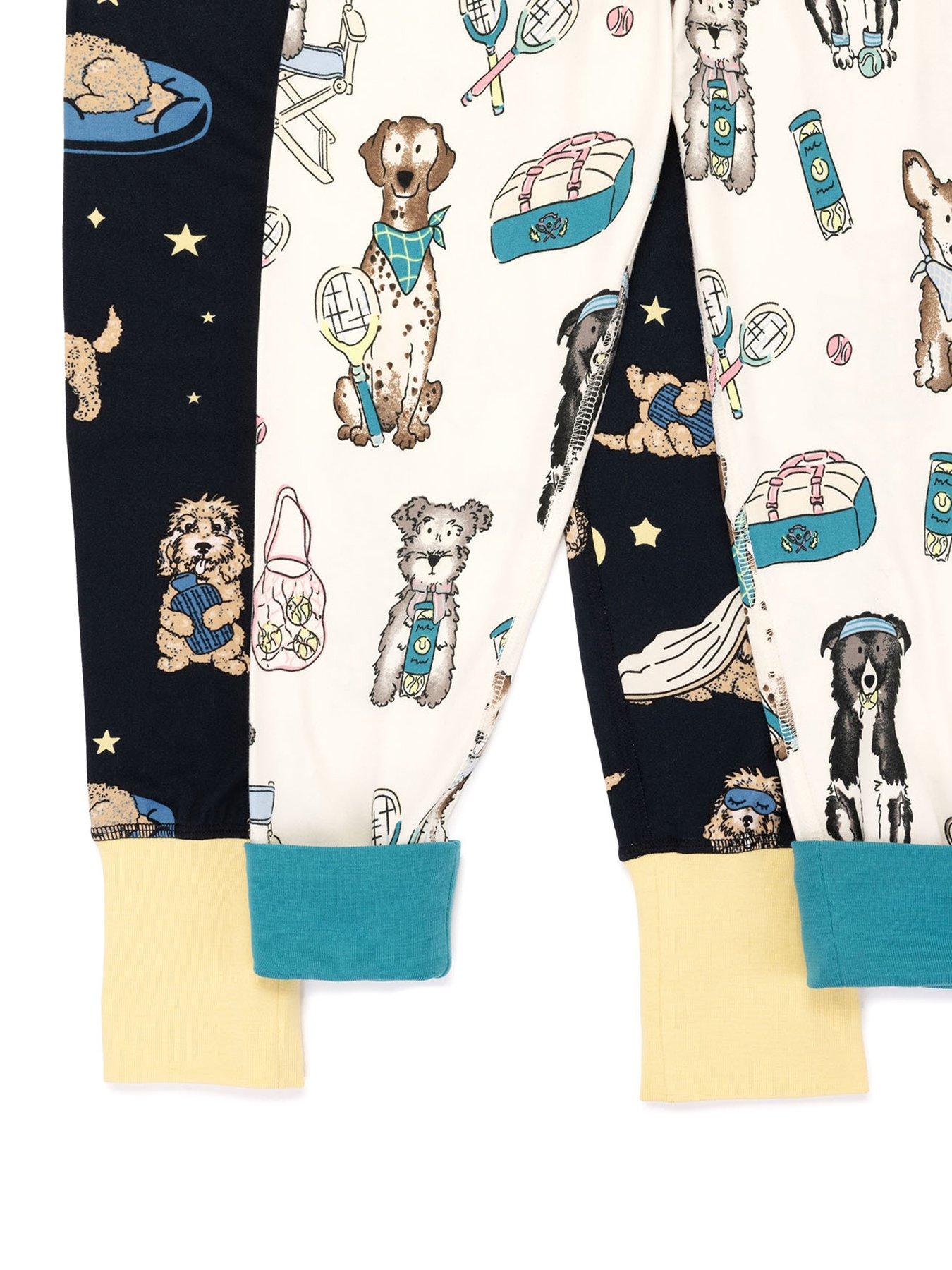 Image 5 of 5 of CHELSEA PEERS Kids 2 Pack Dog Print Pyjamas - Blue