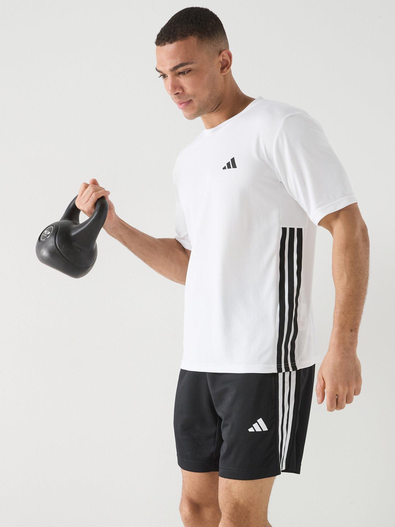 front image of adidas-mens-training-workout-essentials-base-t-shirt-white