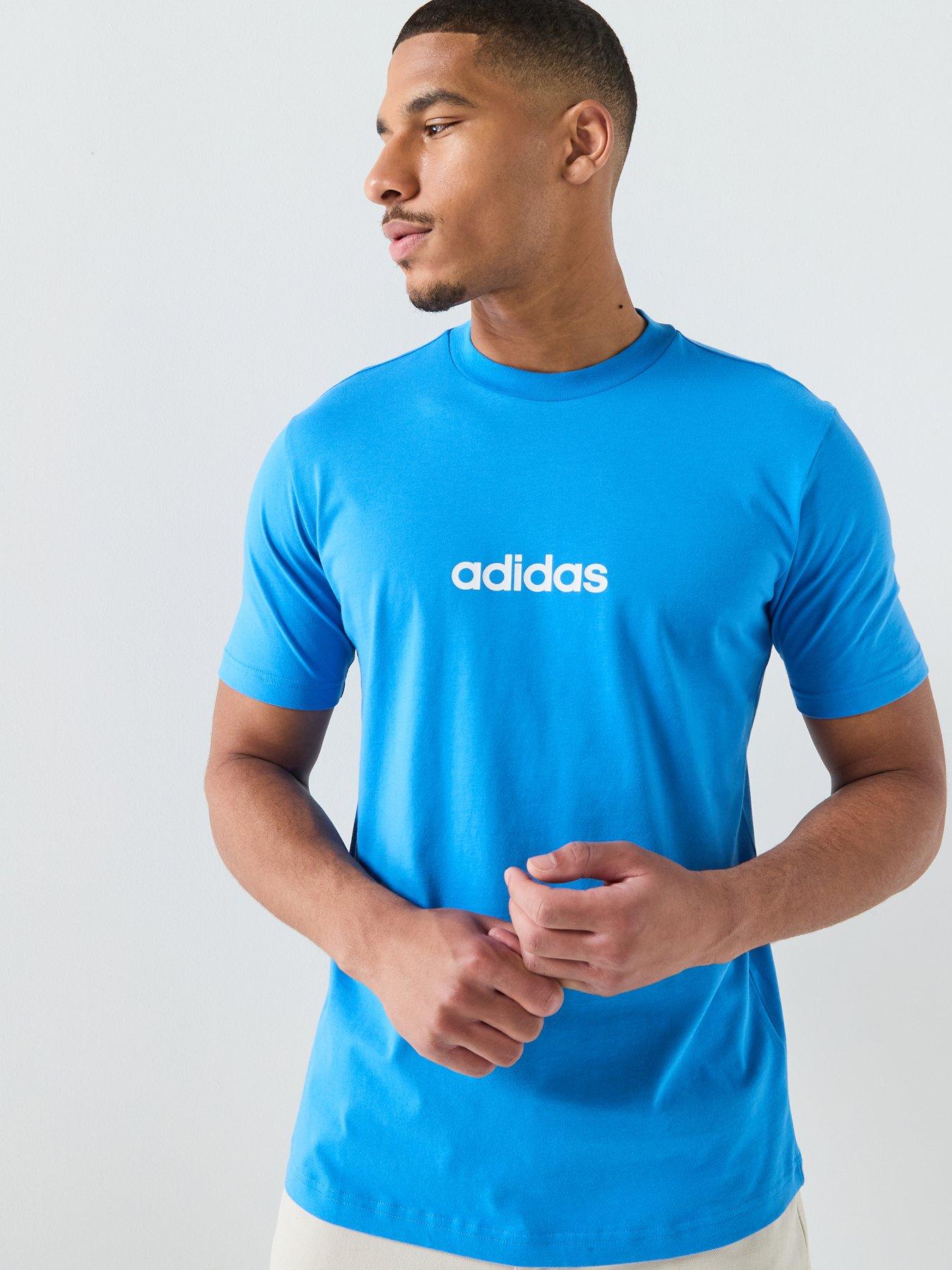 adidas Sportswear Men's Essentials Linear Single Jersey Tee - Blue