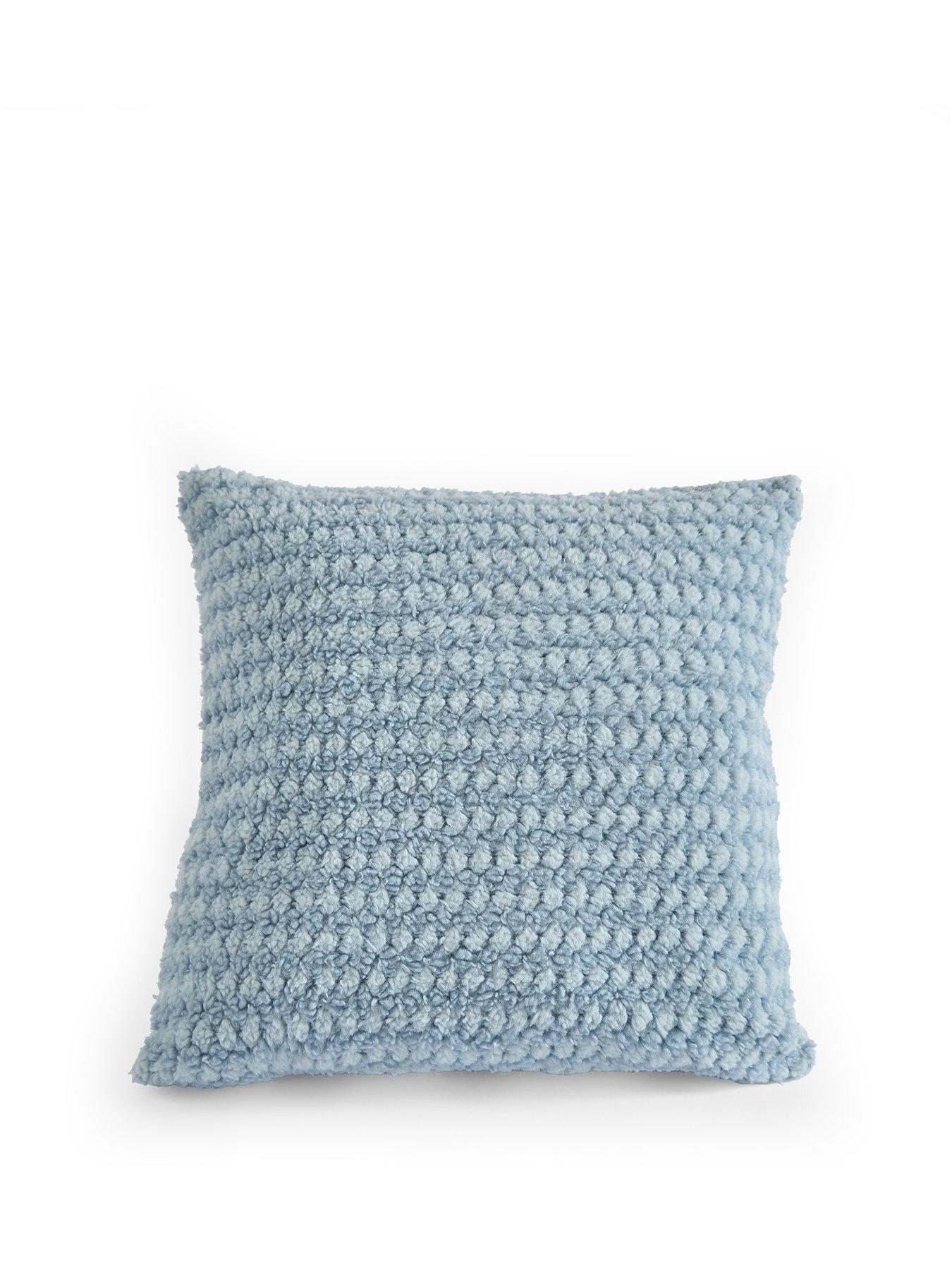 Image 2 of 6 of The Very Collection Nordic Diamond Fleece Cushion 45&nbsp;x&nbsp;45cm - Blue
