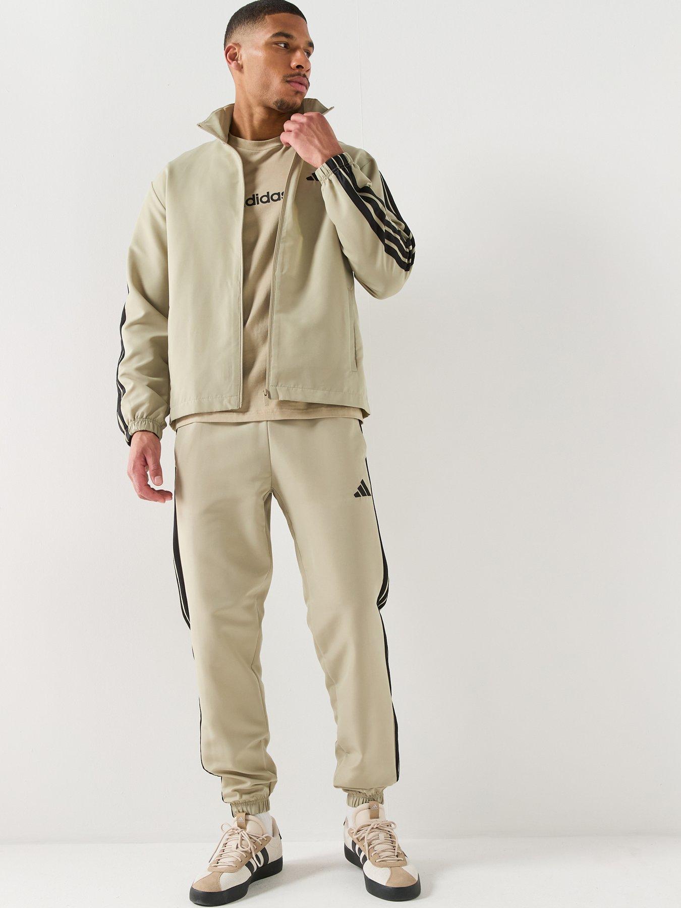  image of adidas-sportswear-mens-3-stripes-woven-tracksuit-wonder-cargo