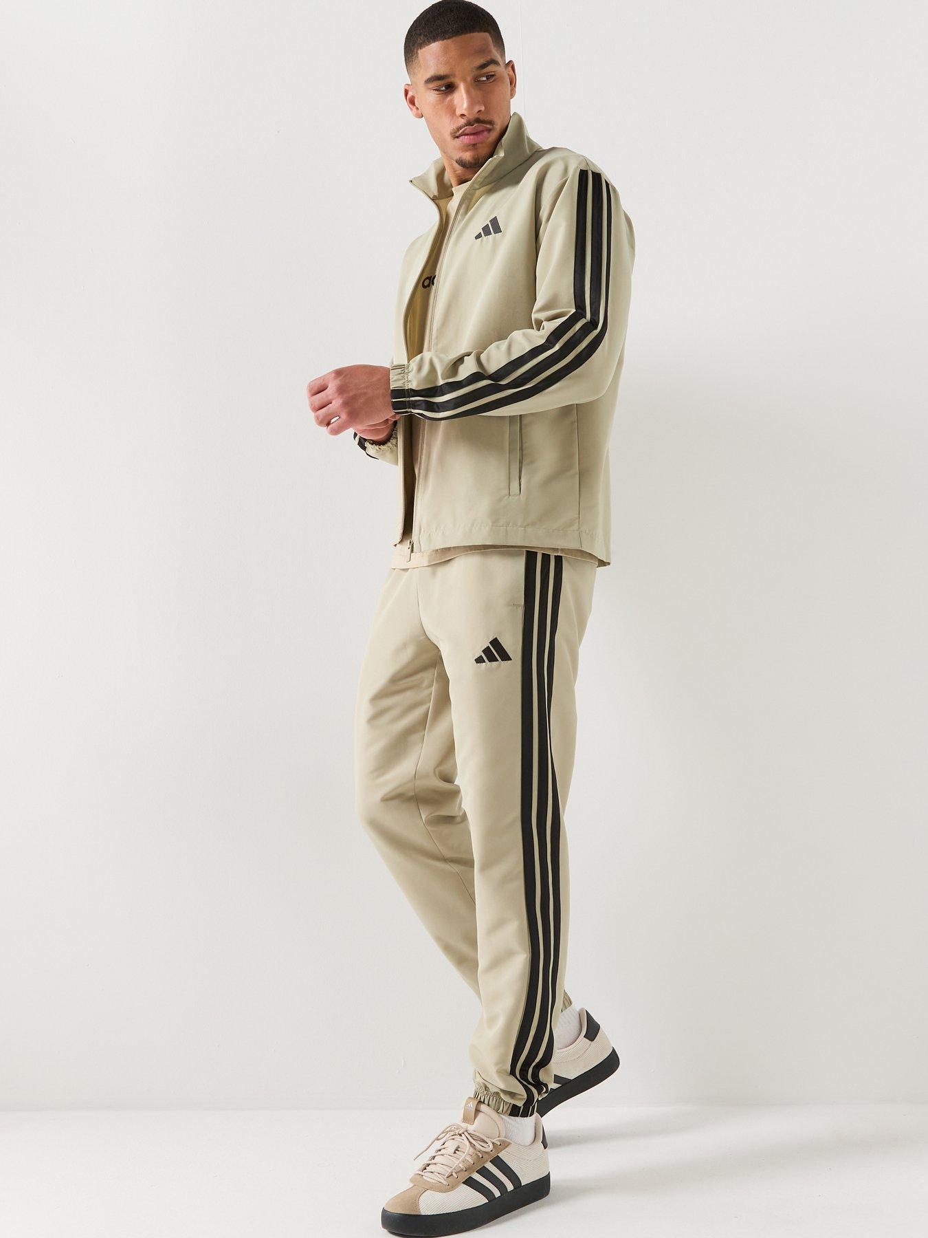  image of adidas-sportswear-mens-3-stripes-woven-tracksuit-wonder-cargo