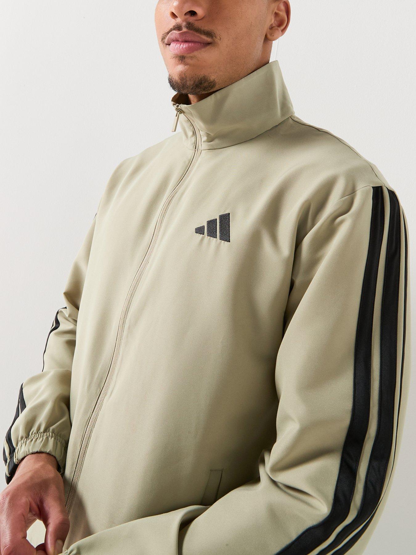  image of adidas-sportswear-mens-3-stripes-woven-tracksuit-wonder-cargo