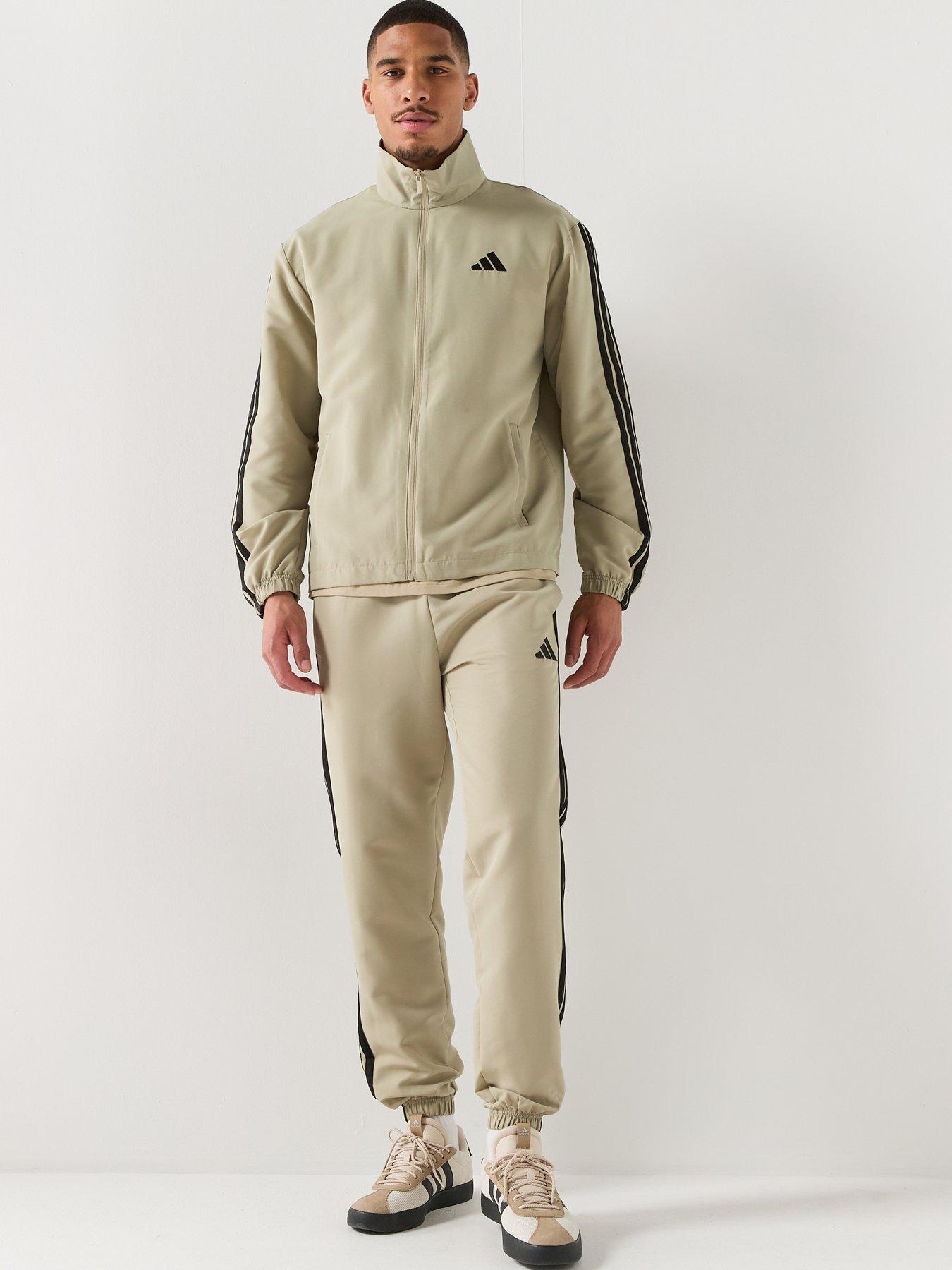  image of adidas-sportswear-mens-3-stripes-woven-tracksuit-wonder-cargo
