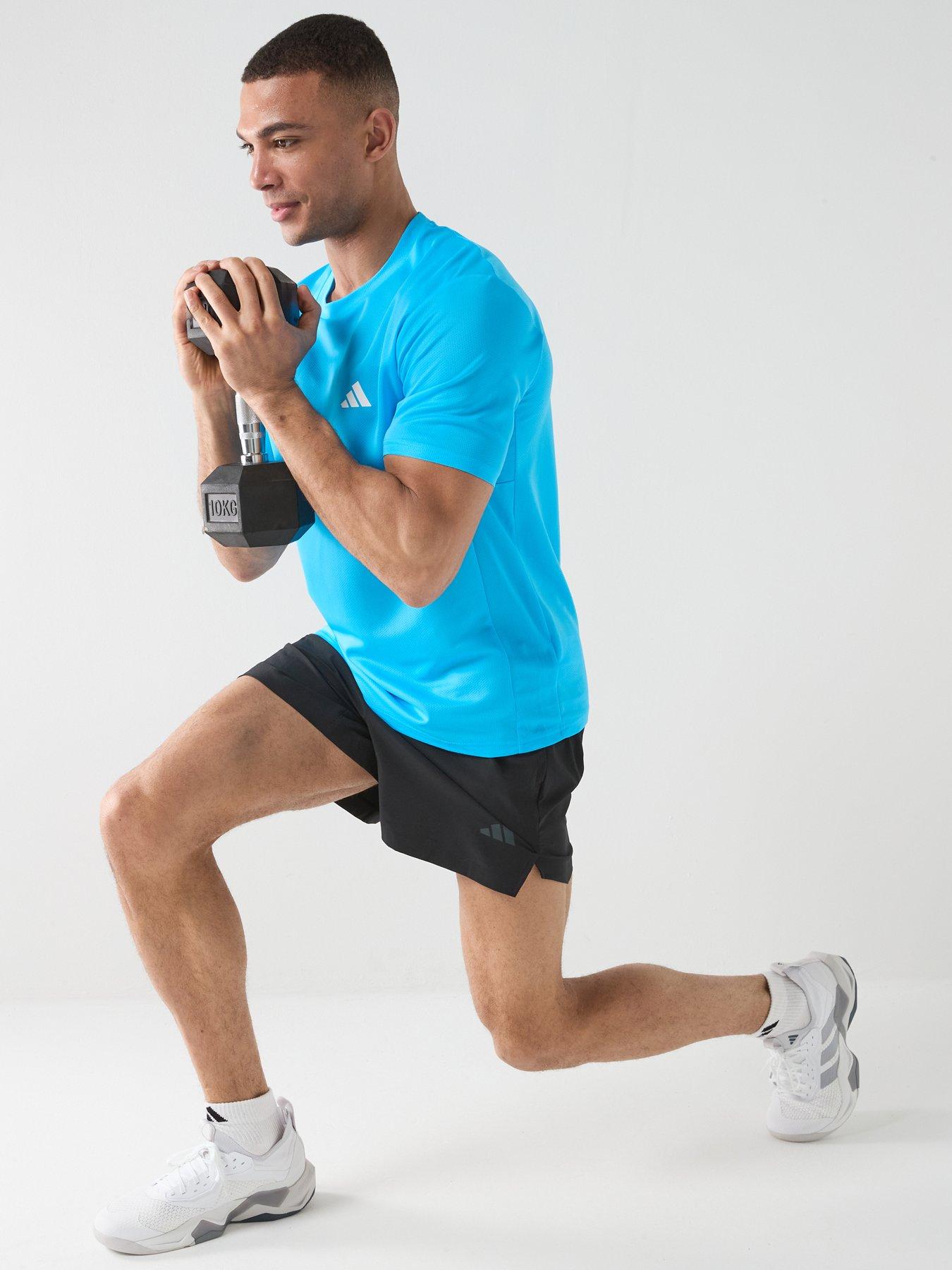 Image 3 of 6 of adidas Mens Training Workout Essentials T-Shirt - Blue