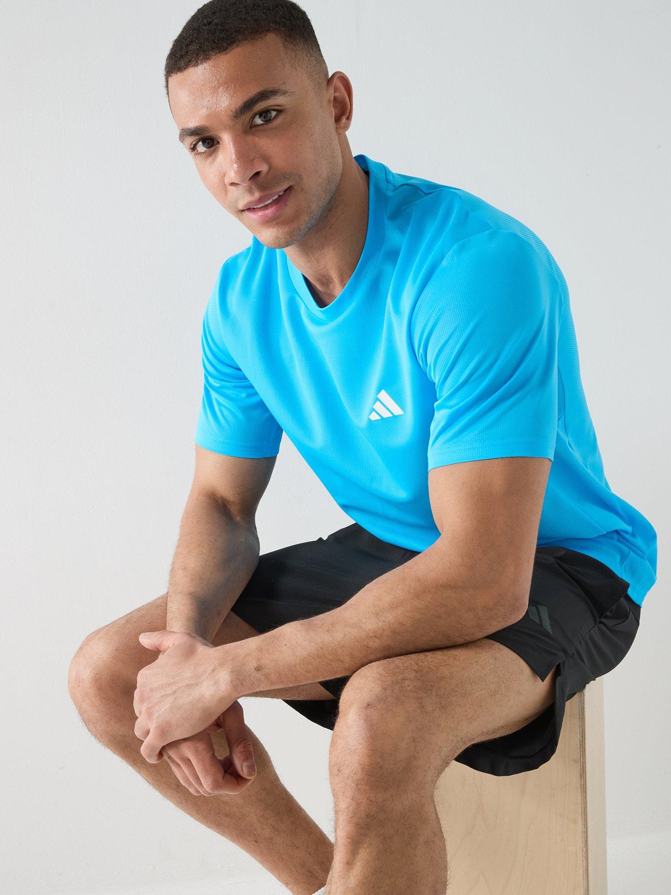 Image 4 of 6 of adidas Mens Training Workout Essentials T-Shirt - Blue