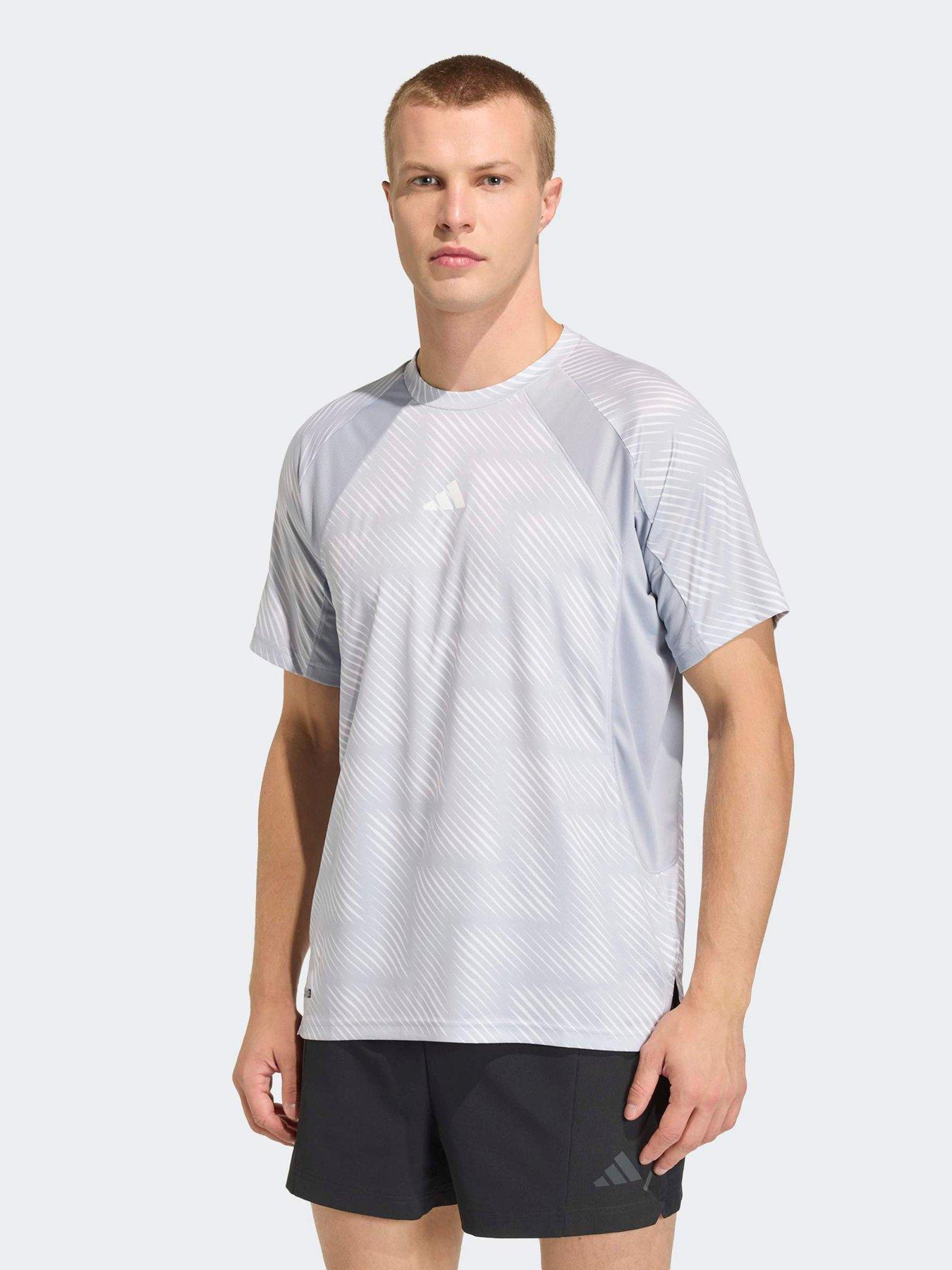 front image of adidas-mens-training-tech-t-shirt-silver