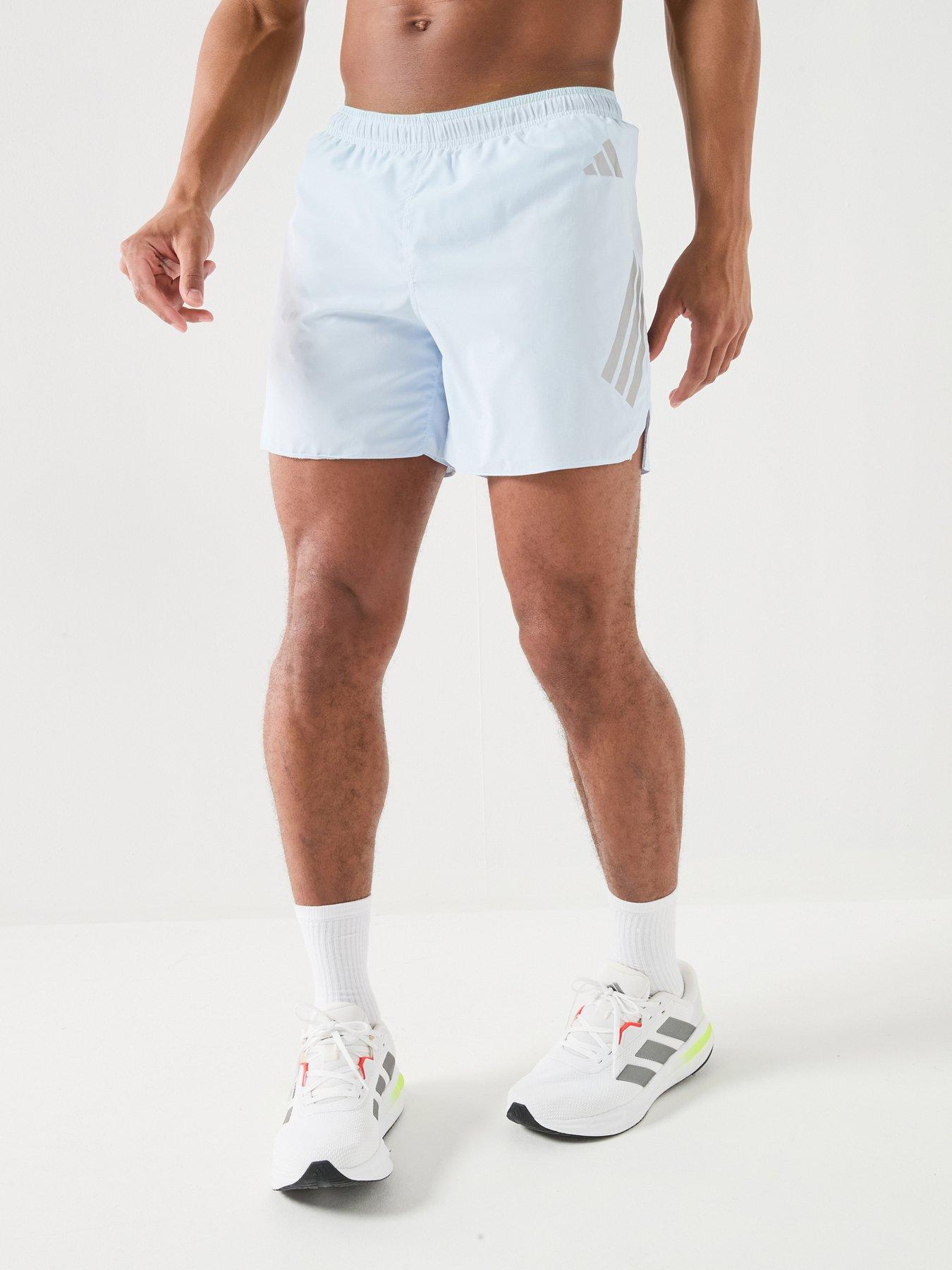 adidas Mens Running Adi365 Iconic Stripes 7 Inch Shorts - Blue
