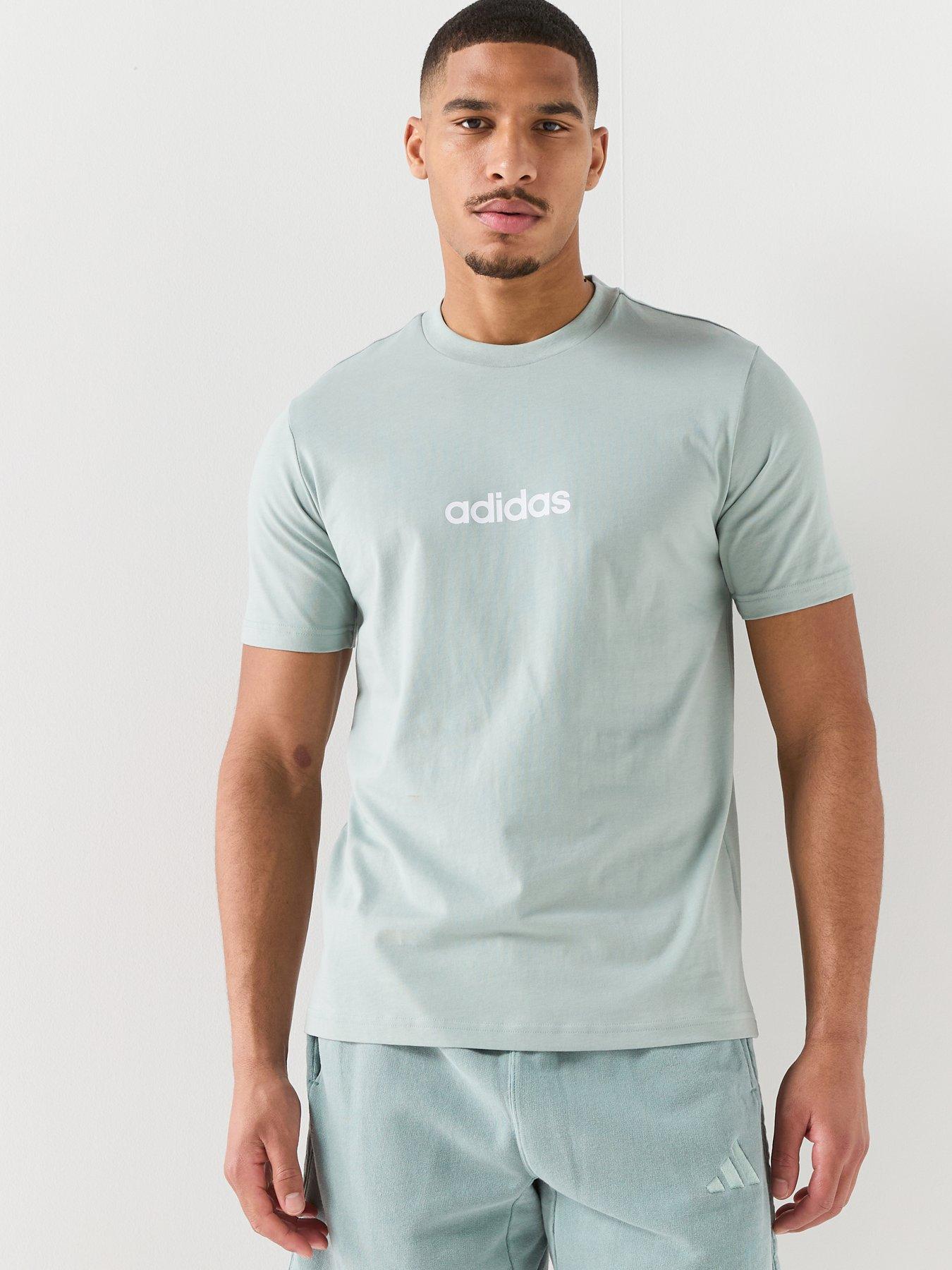 adidas Sportswear Men's Essentials Linear Single Jersey Tee - Green