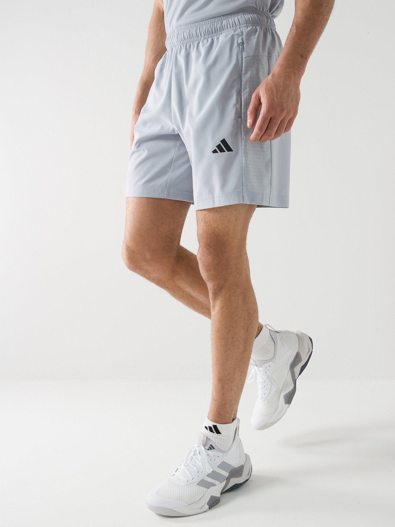  image of adidas-mens-training-workout-essentials-woven-shorts-grey