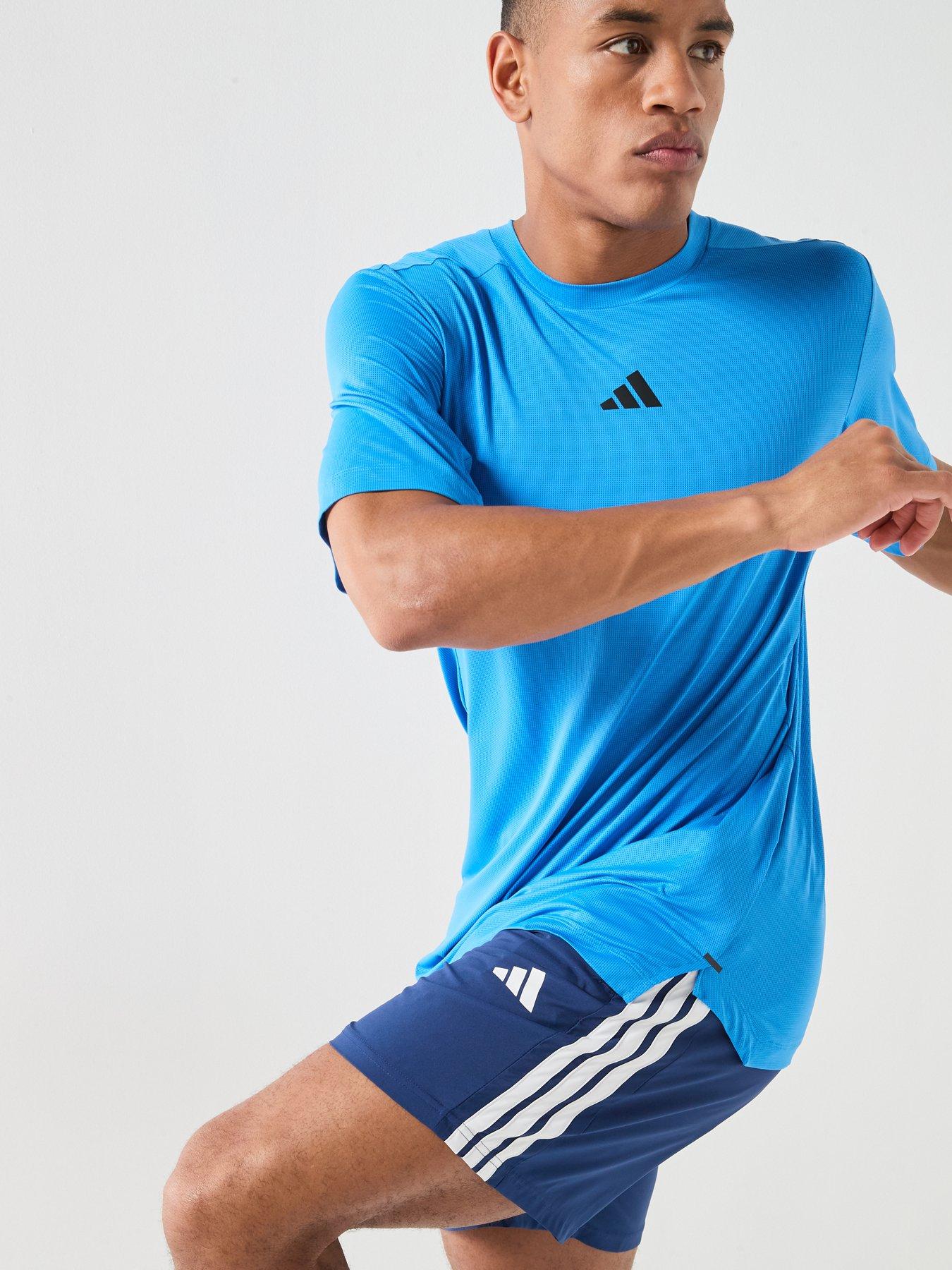 Image 4 of 6 of adidas Mens Training Workout Essentials Shorts - Blue