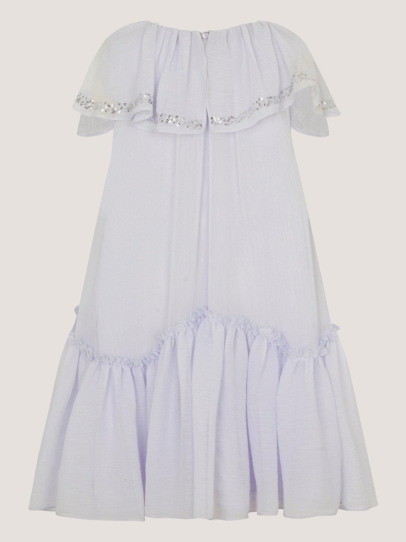 Image 3 of 5 of Monsoon Girls Elena Sparkle Swing Dress - Pale Blue