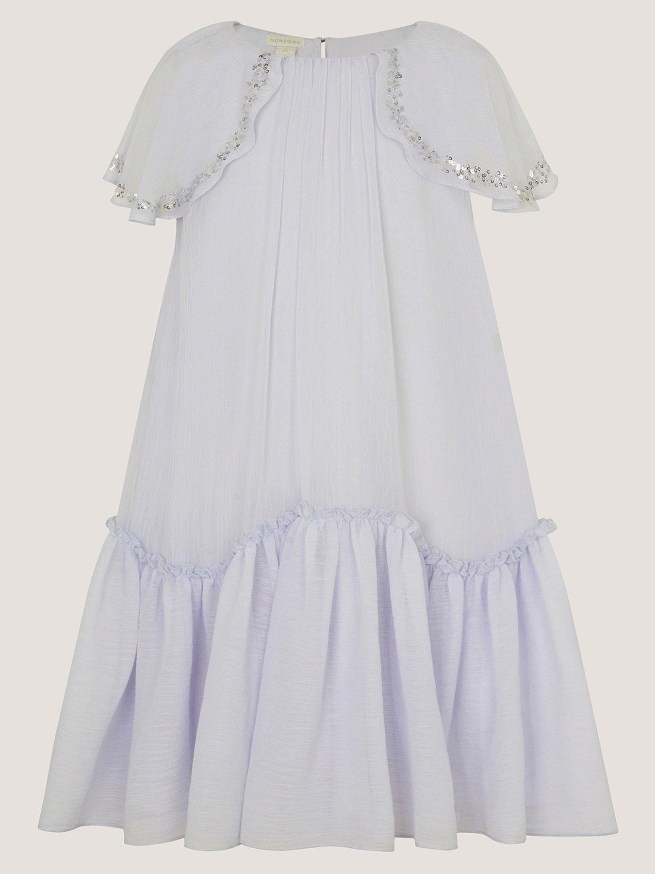 Image 5 of 5 of Monsoon Girls Elena Sparkle Swing Dress - Pale Blue