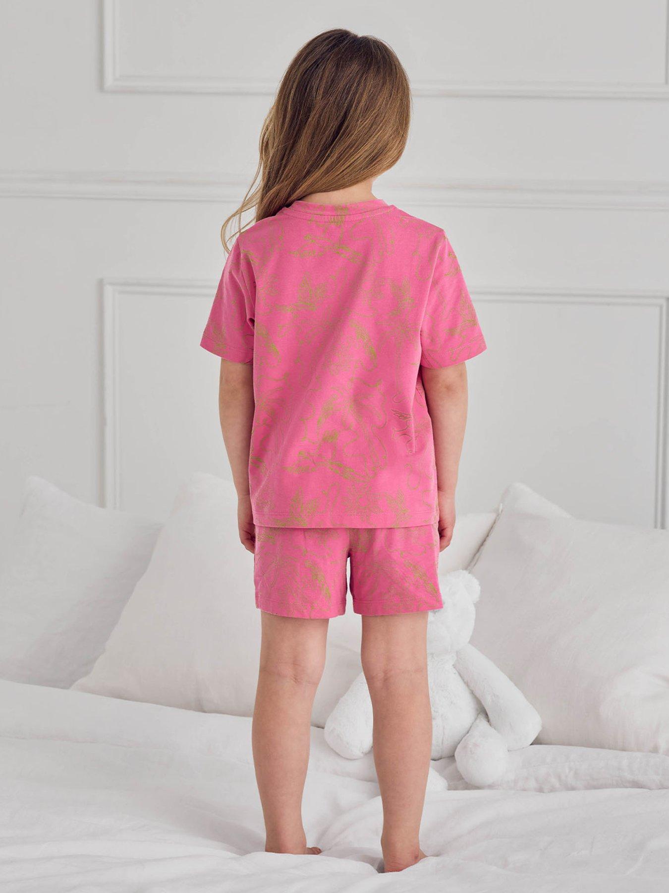 Image 2 of 7 of CHELSEA PEERS Kids Mini Me Fiesta Graphic Shorty Pyjamas - Pink