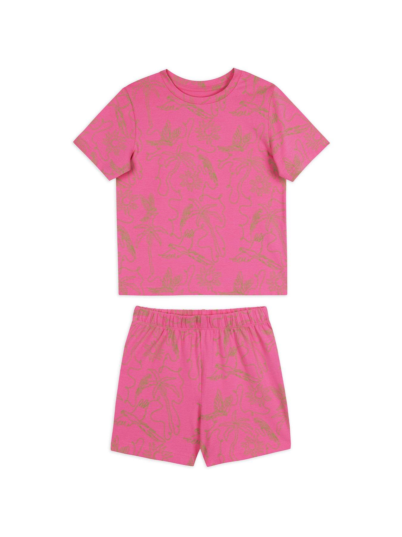 Image 5 of 7 of CHELSEA PEERS Kids Mini Me Fiesta Graphic Shorty Pyjamas - Pink