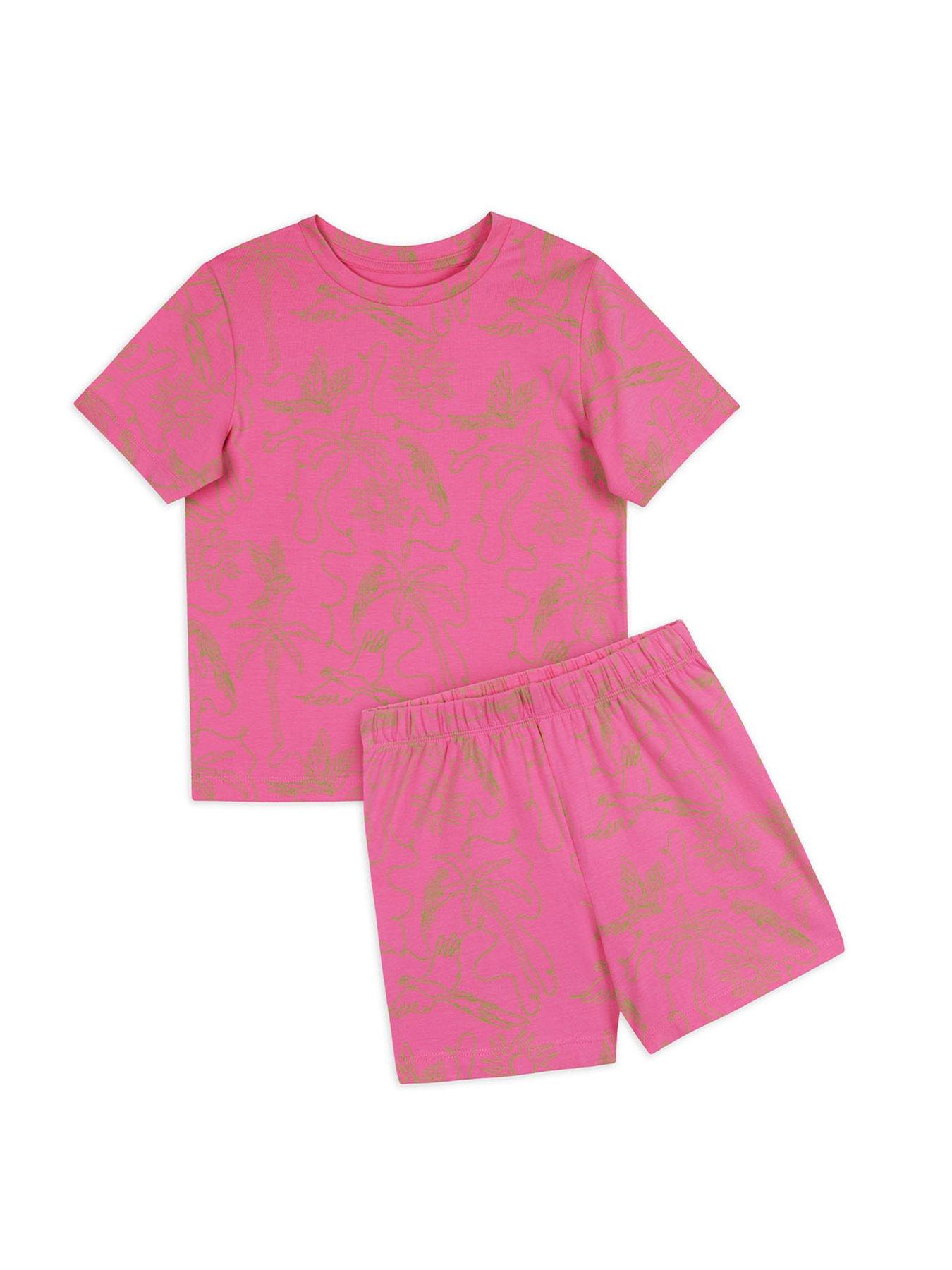 Image 6 of 7 of CHELSEA PEERS Kids Mini Me Fiesta Graphic Shorty Pyjamas - Pink