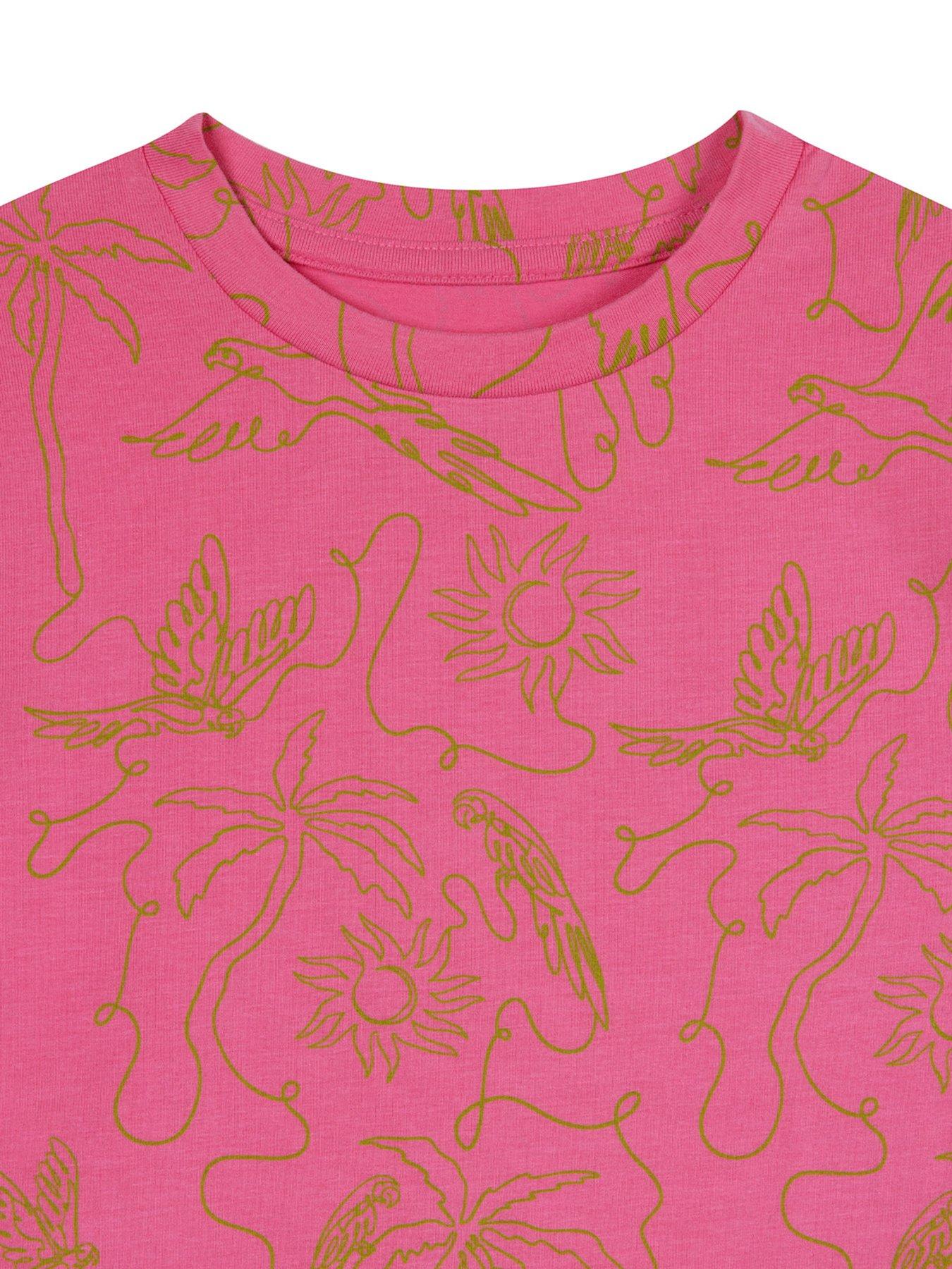 Image 7 of 7 of CHELSEA PEERS Kids Mini Me Fiesta Graphic Shorty Pyjamas - Pink
