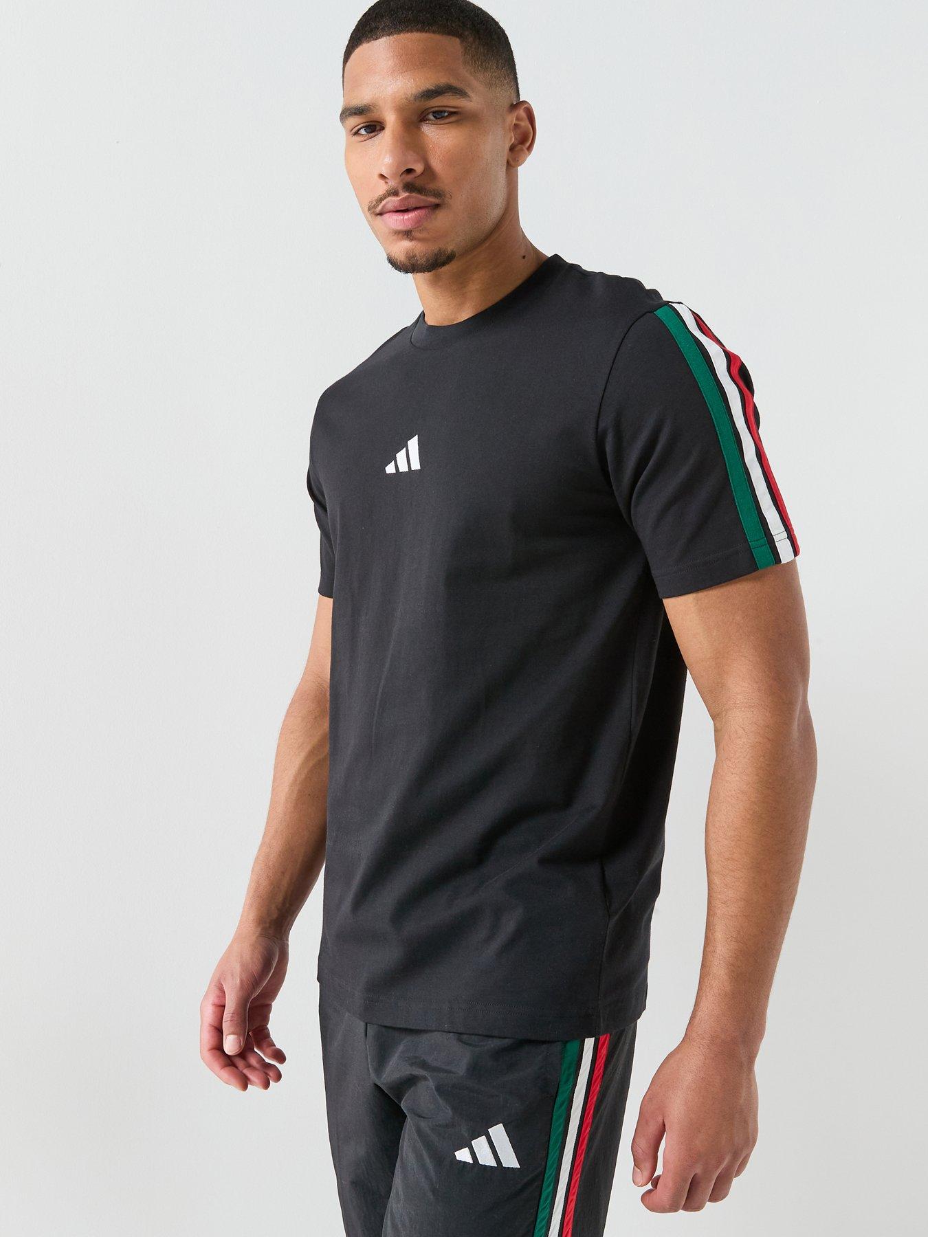 Image 1 of 5 of adidas Sportswear Men's Essentials Three Stripes Single Jersey T-Shirt - Black
