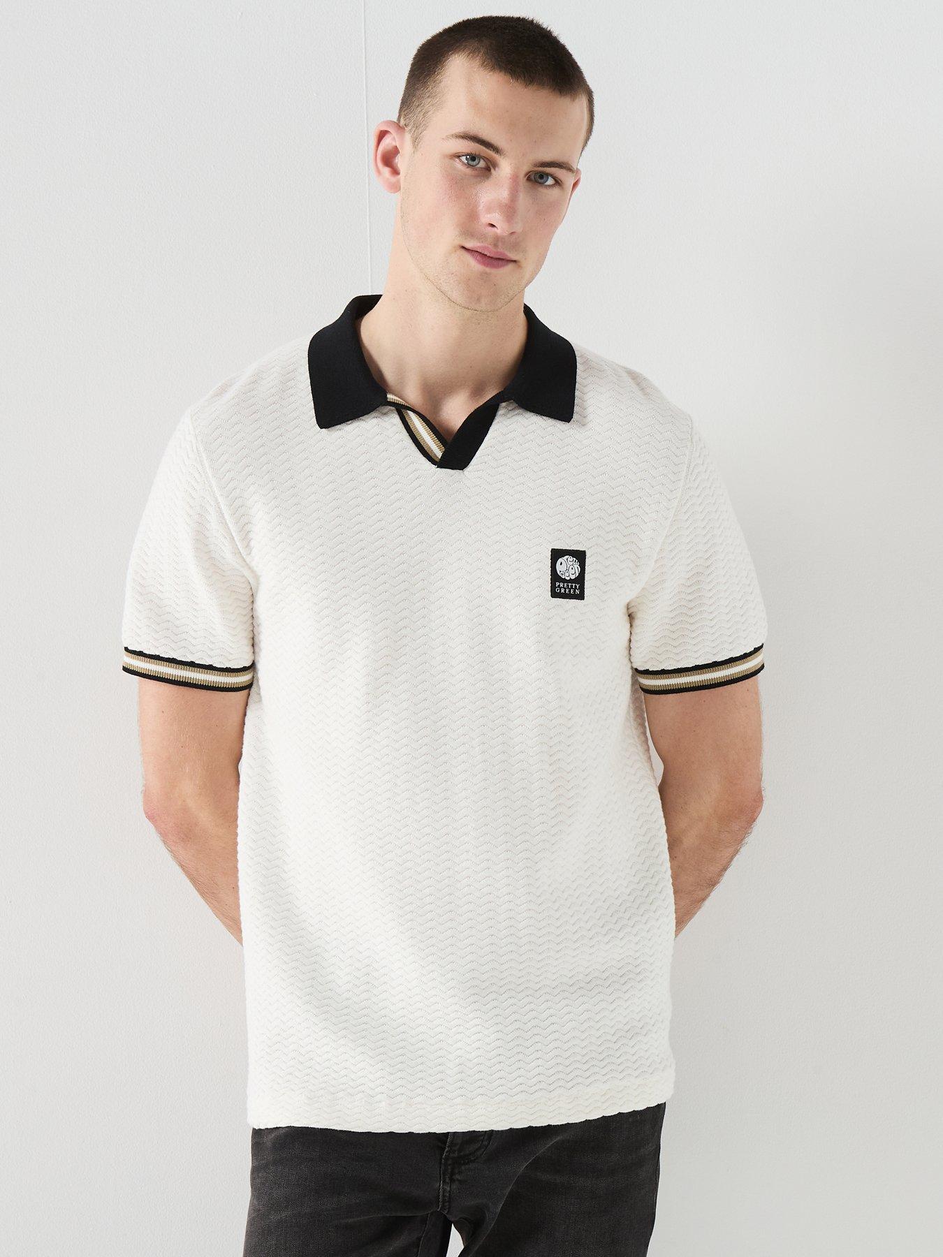 Pretty Green Stratosphere Knitted Polo Shirt - White