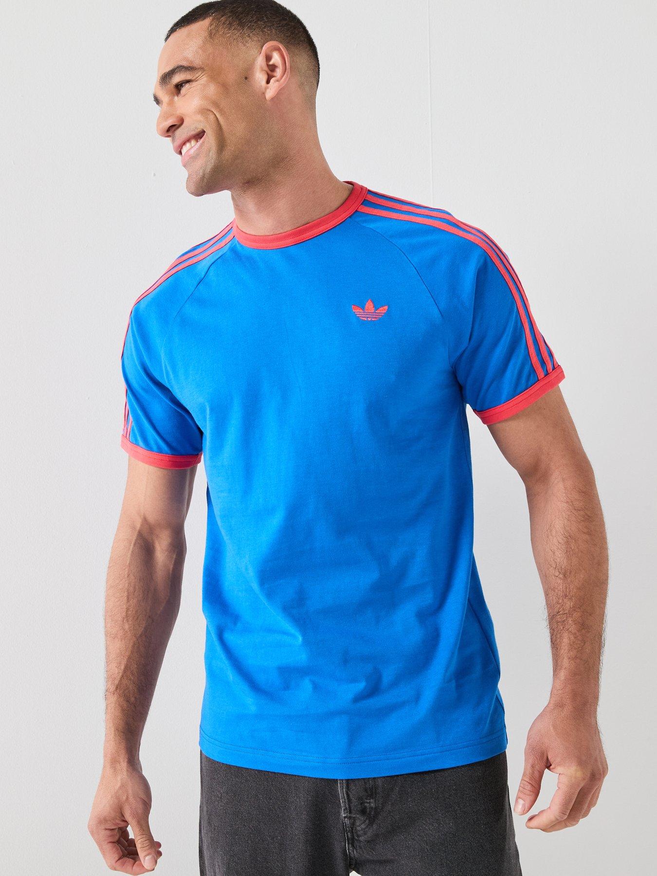 adidas Originals Men's 3 Stripe Tee - Blue/red
