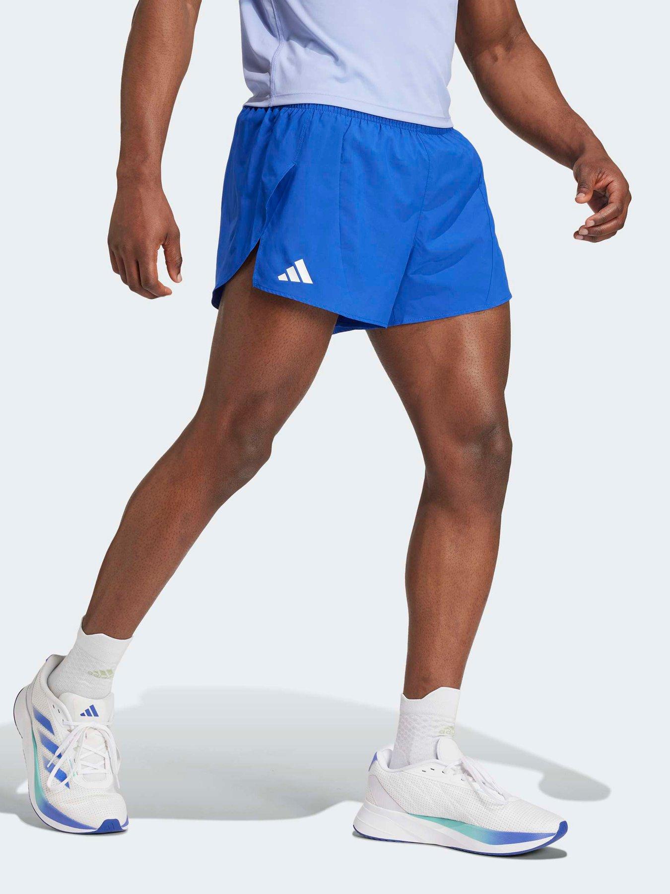 adidas Mens Running Adizero Essentials Split Shorts - Blue