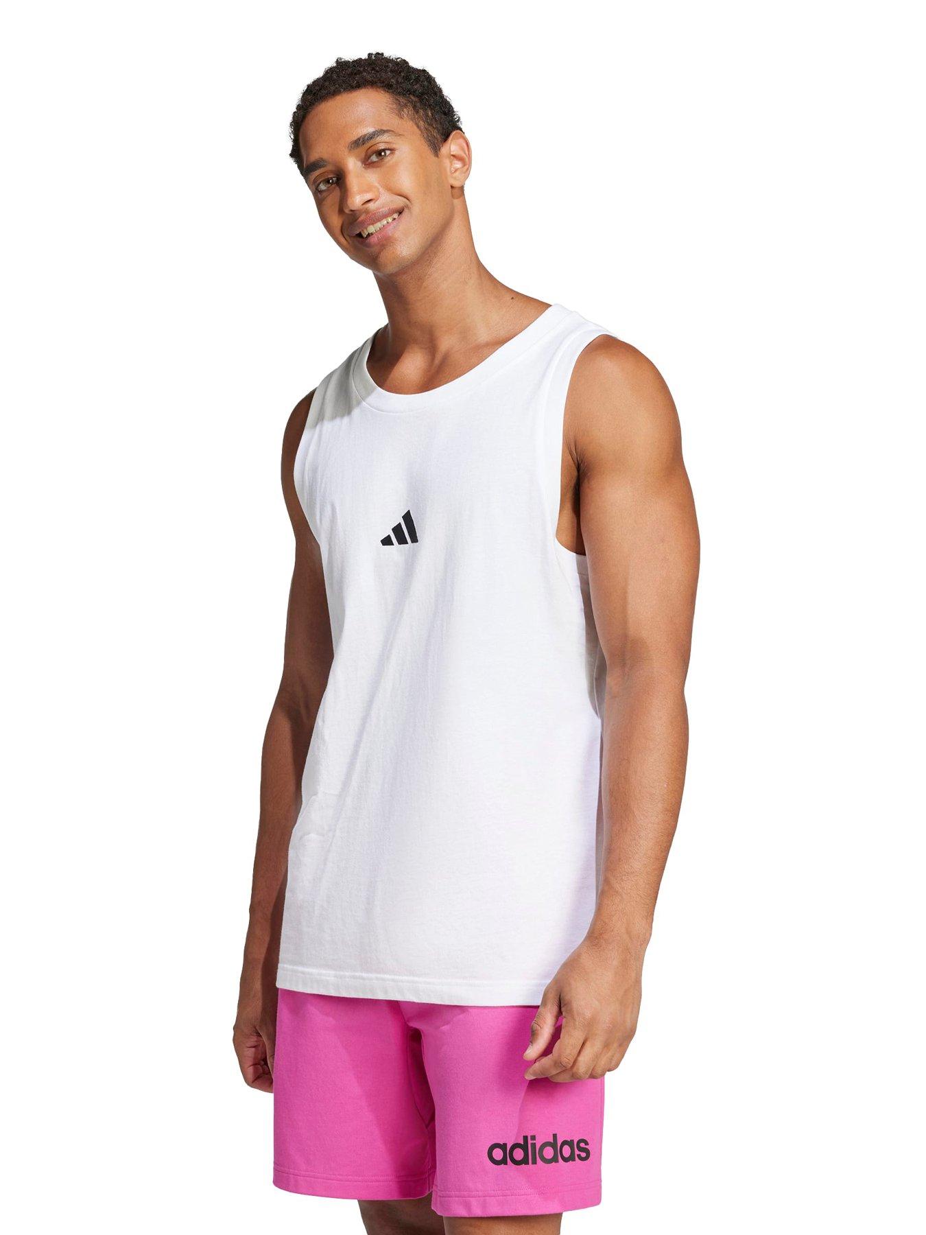 adidas Sportswear Men's Essentials Small Logo Single Jersey Tank Top - White