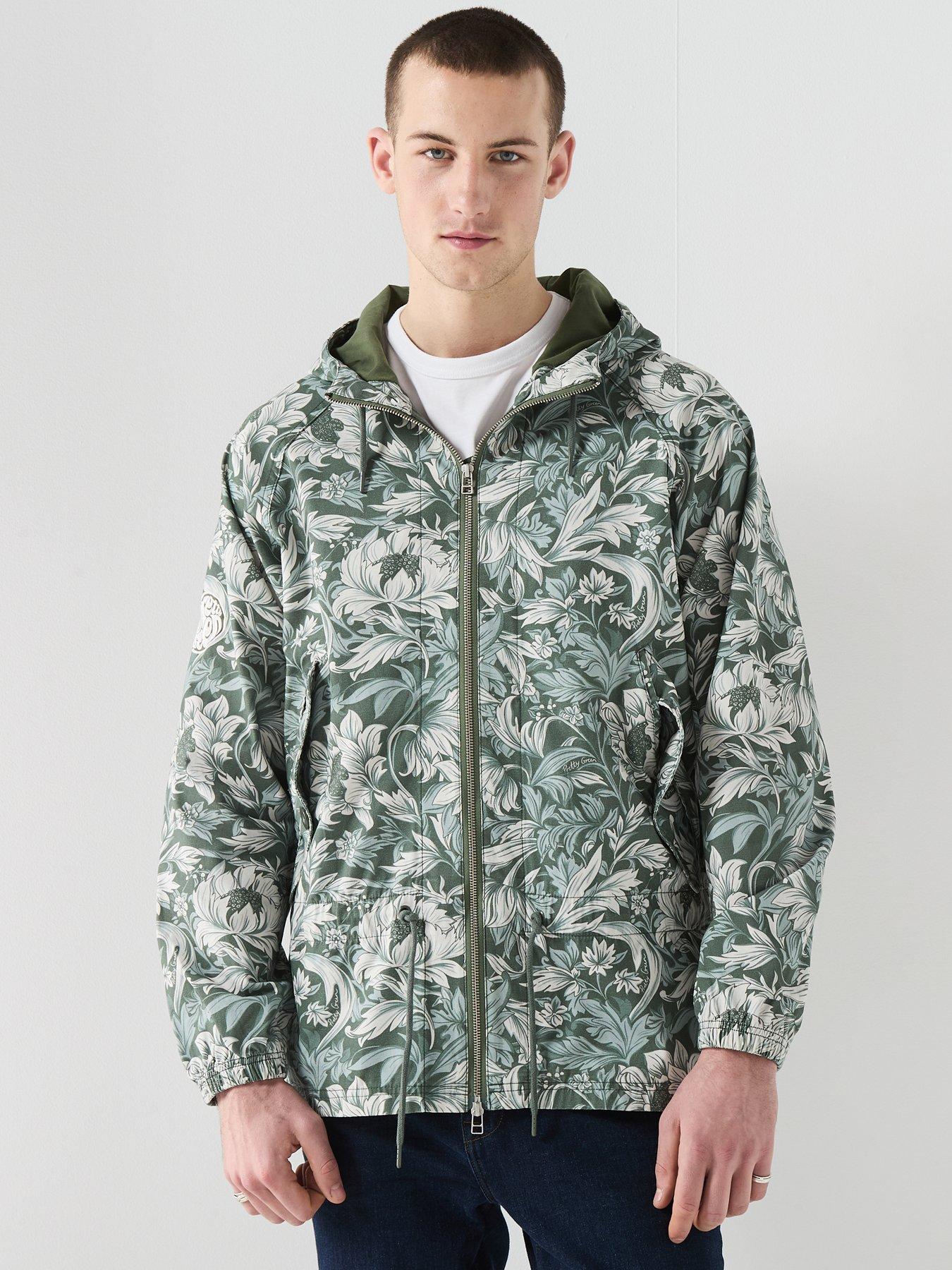 image of pretty-green-bostall-printed-jacket-green