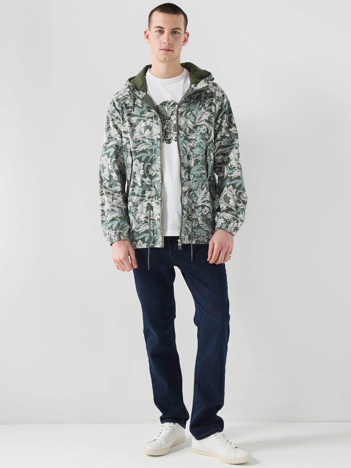  image of pretty-green-bostall-printed-jacket-green