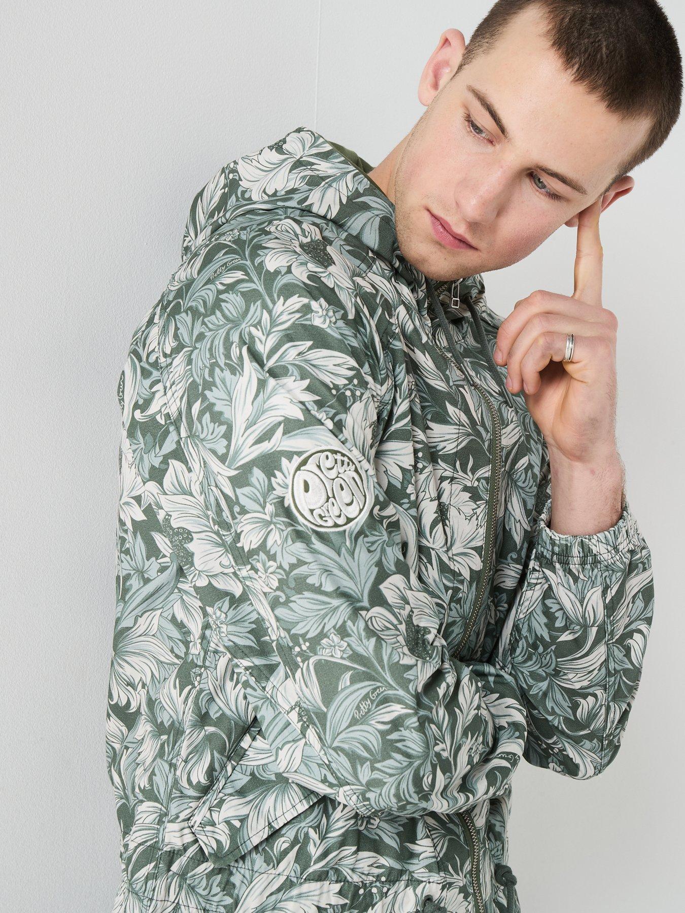  image of pretty-green-bostall-printed-jacket-green