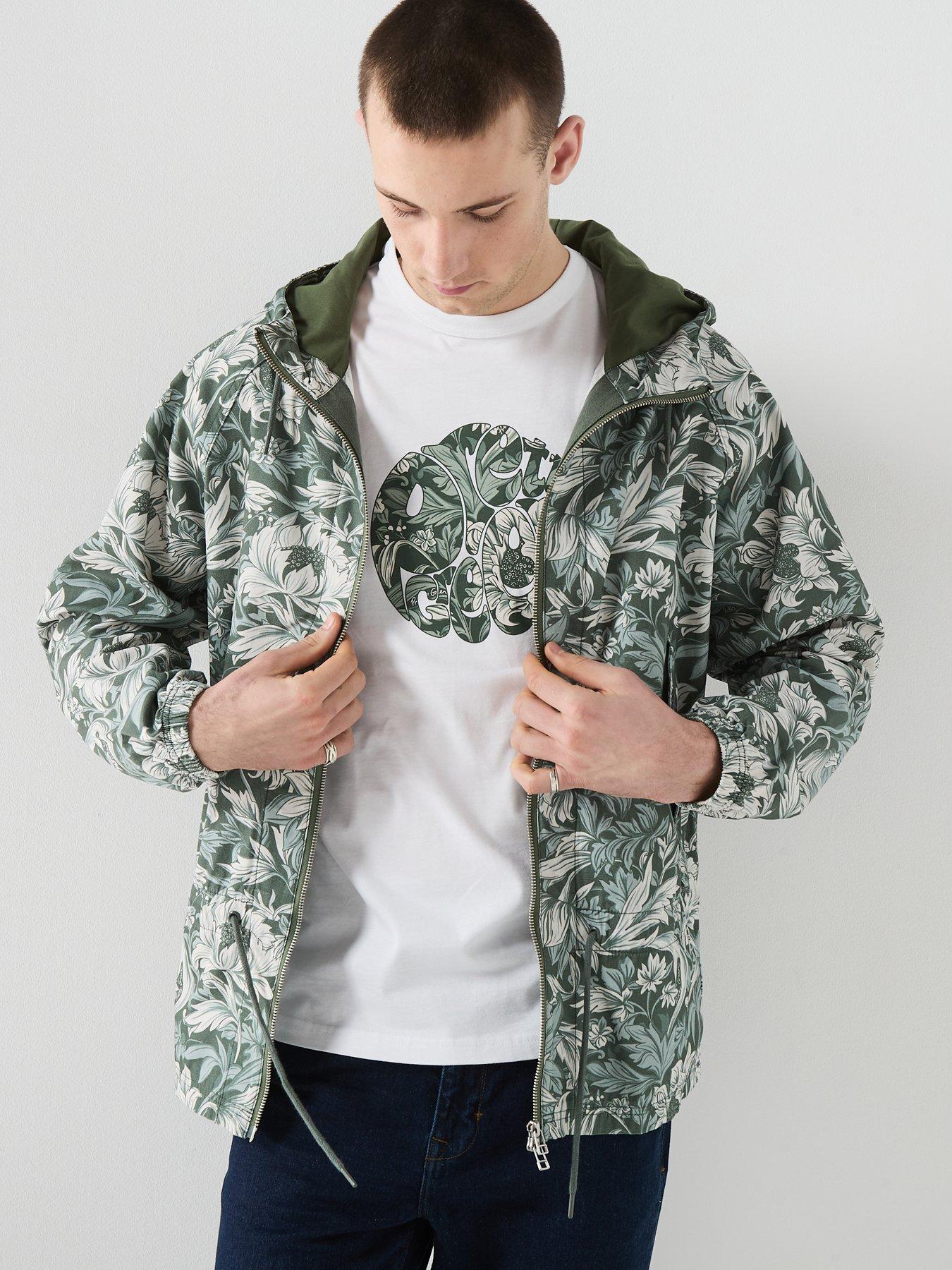  image of pretty-green-bostall-printed-jacket-green