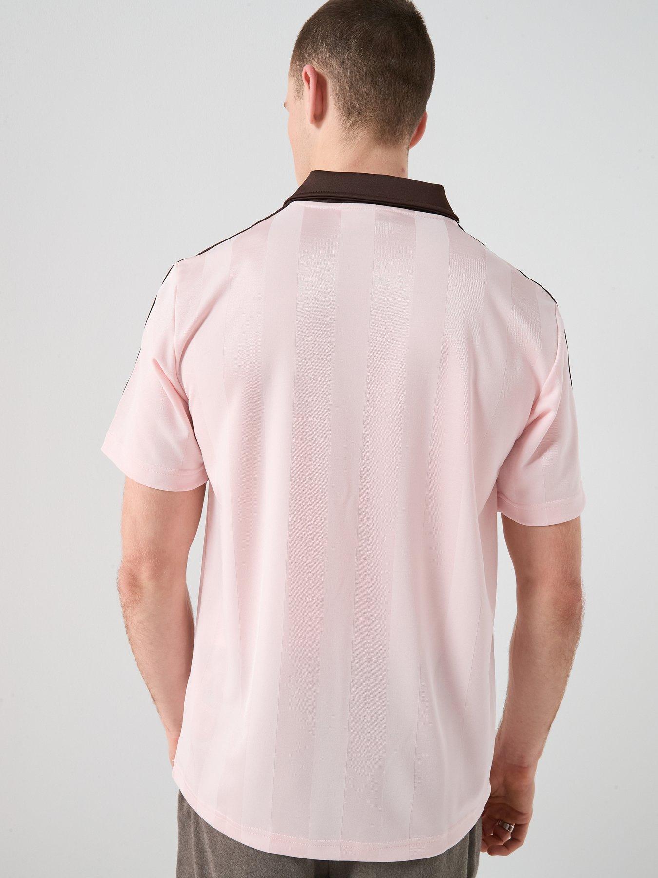 Image 2 of 6 of adidas Originals Men's Archive Collar Engineered Jersey T-Shirt - Pink
