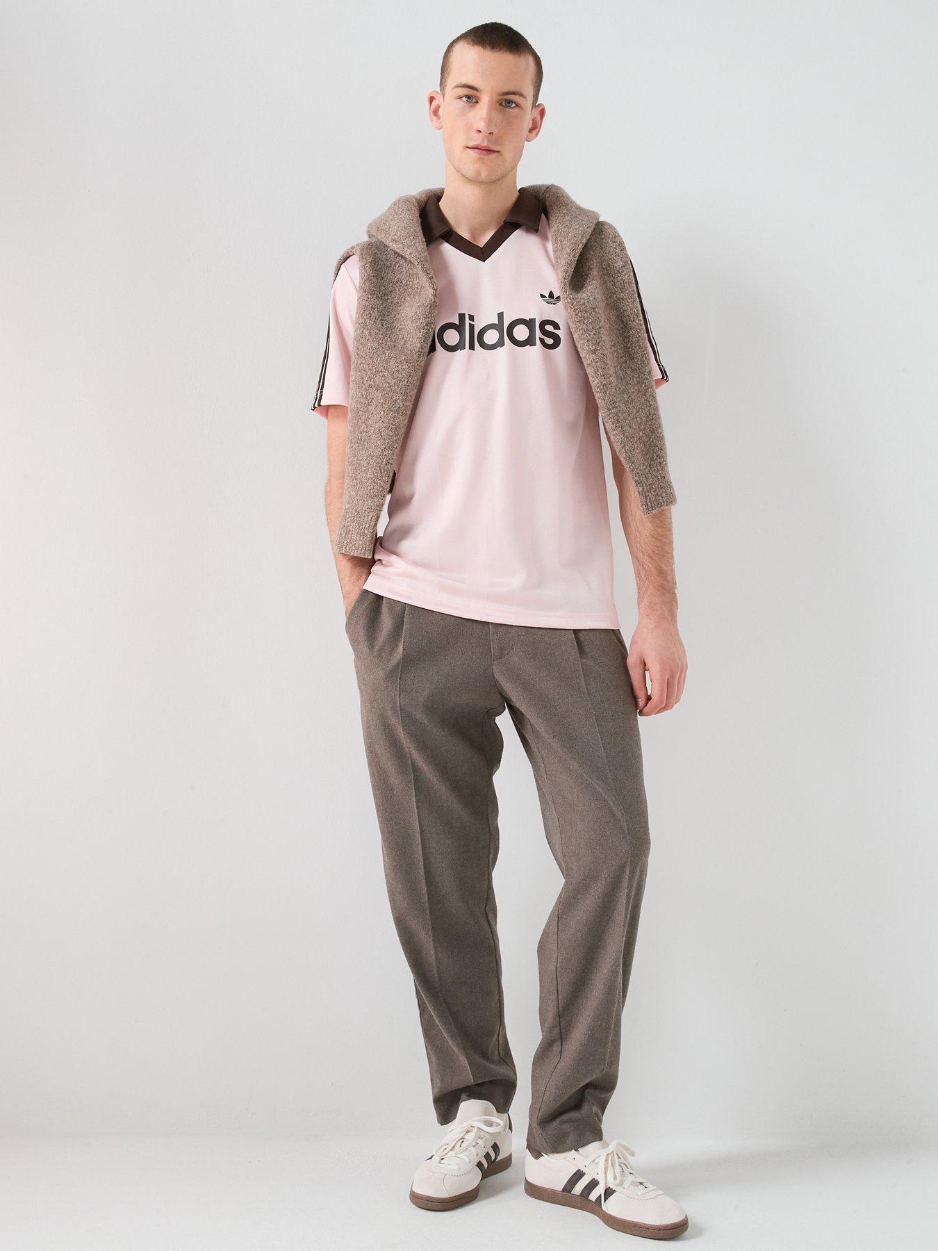 Image 3 of 6 of adidas Originals Men's Archive Collar Engineered Jersey T-Shirt - Pink