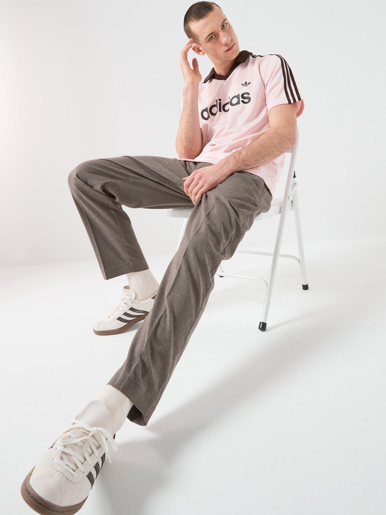 Image 5 of 6 of adidas Originals Men's Archive Collar Engineered Jersey T-Shirt - Pink