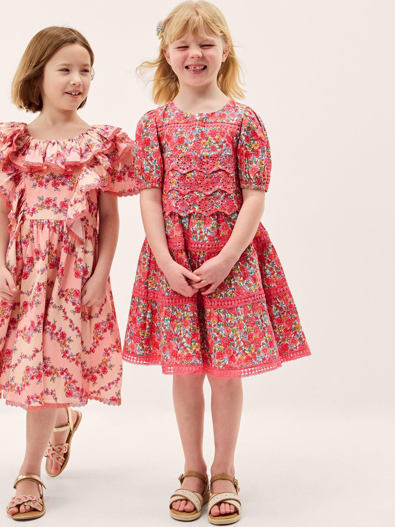Monsoon Girls Treasure Trove Ditsy Dress - Pink