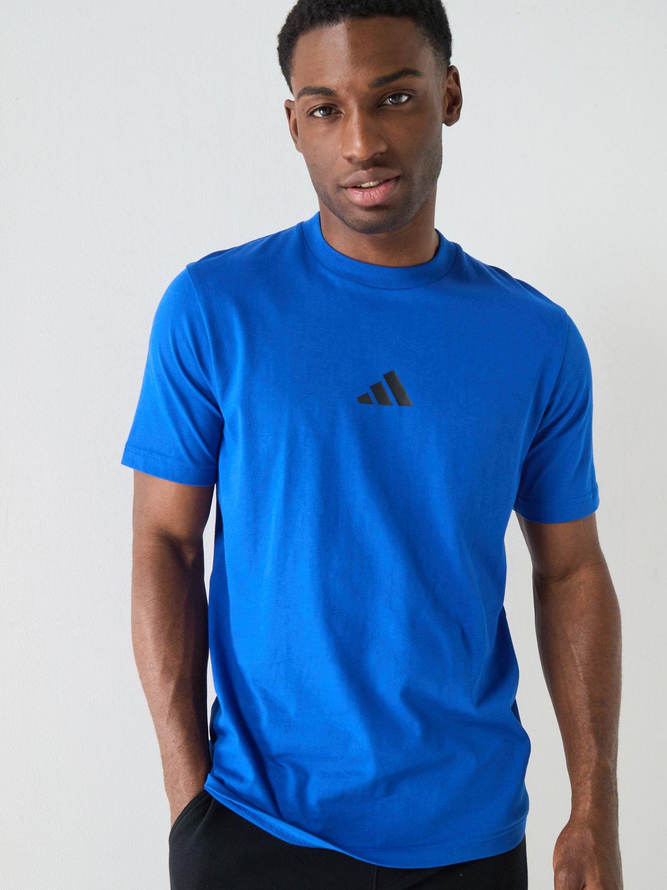 adidas Sportswear Men's Essentials Small Logo Jersey T-Shirt - Blue