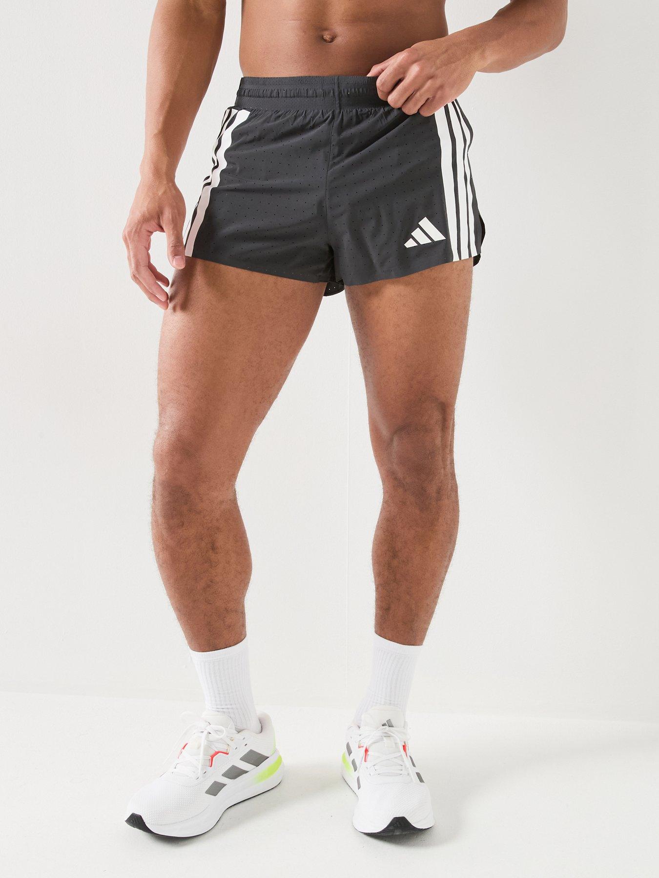 adidas Mens Running Adi365 Iconic Stripes 7 Inch Shorts - Black