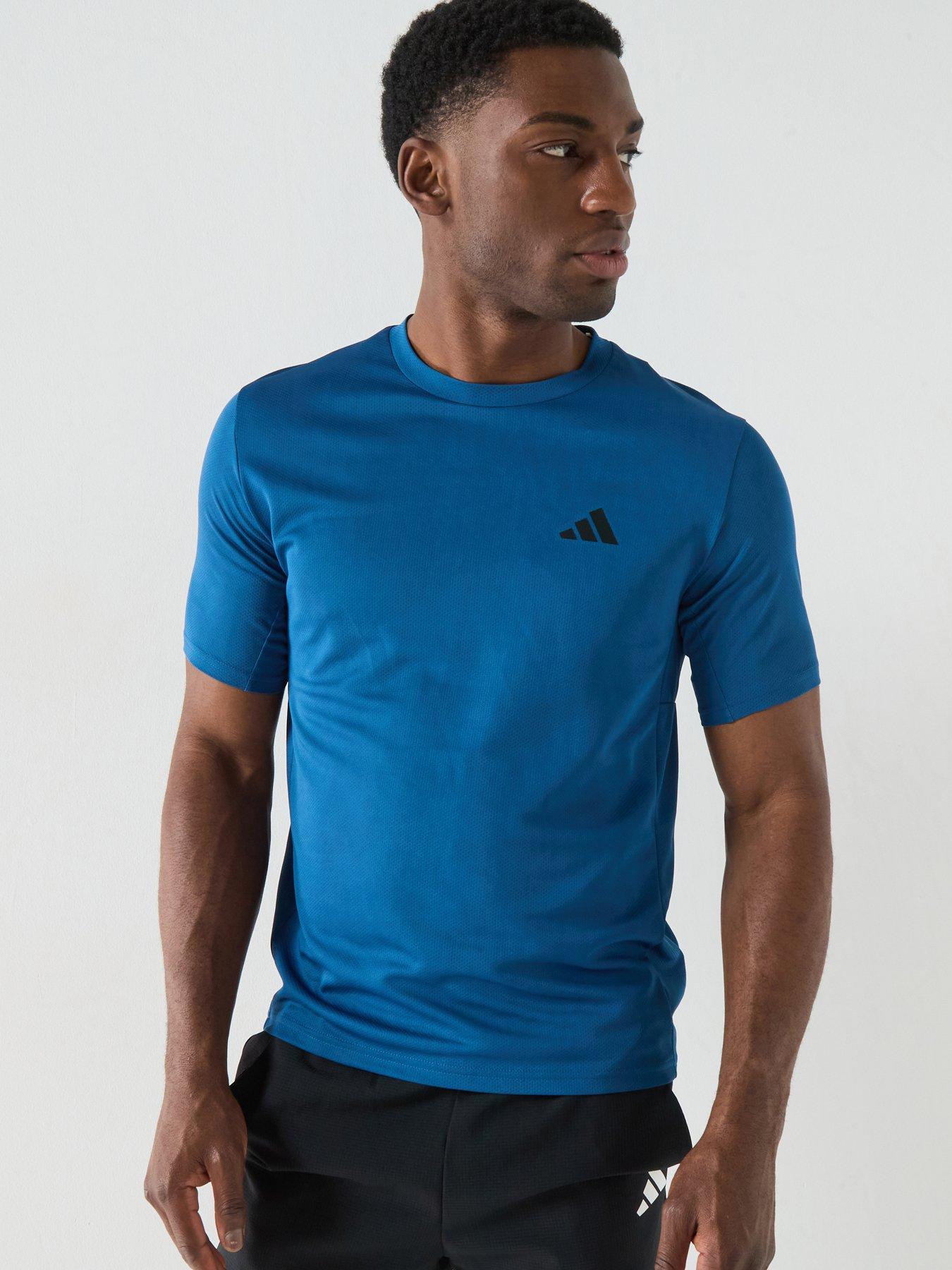 Image 1 of 5 of adidas Mens Training Workout Essentials T-Shirt - Blue